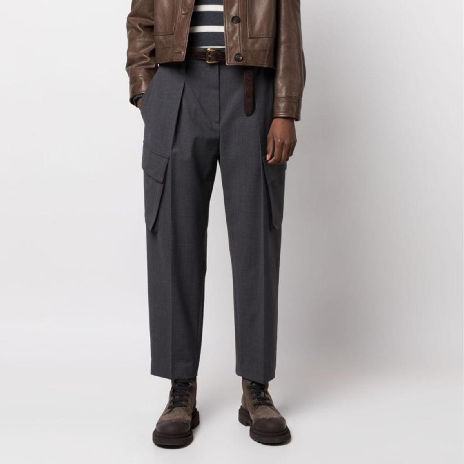 NIGO Brunello Cucinelli Men's Women's Spring And Summer Temperament Gray Workwear Straight Leg Casual Pants Trousers Ngvp #nigo7836