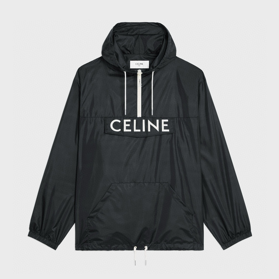 NIGO Celine Men's Spring and Fall Logo Printed Nylon Regular Fit Half Zip Hooded Pullover Jacket #nigo98419