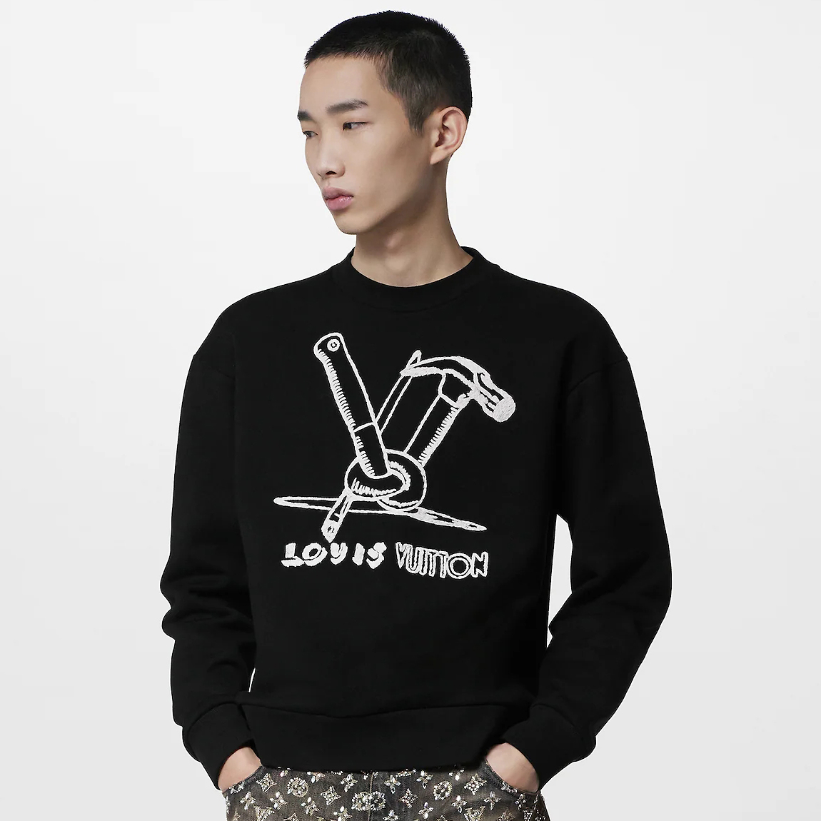Louis Vuitton NIGO Man Knitted Crew Neck Pullover Sweater #nigo96125