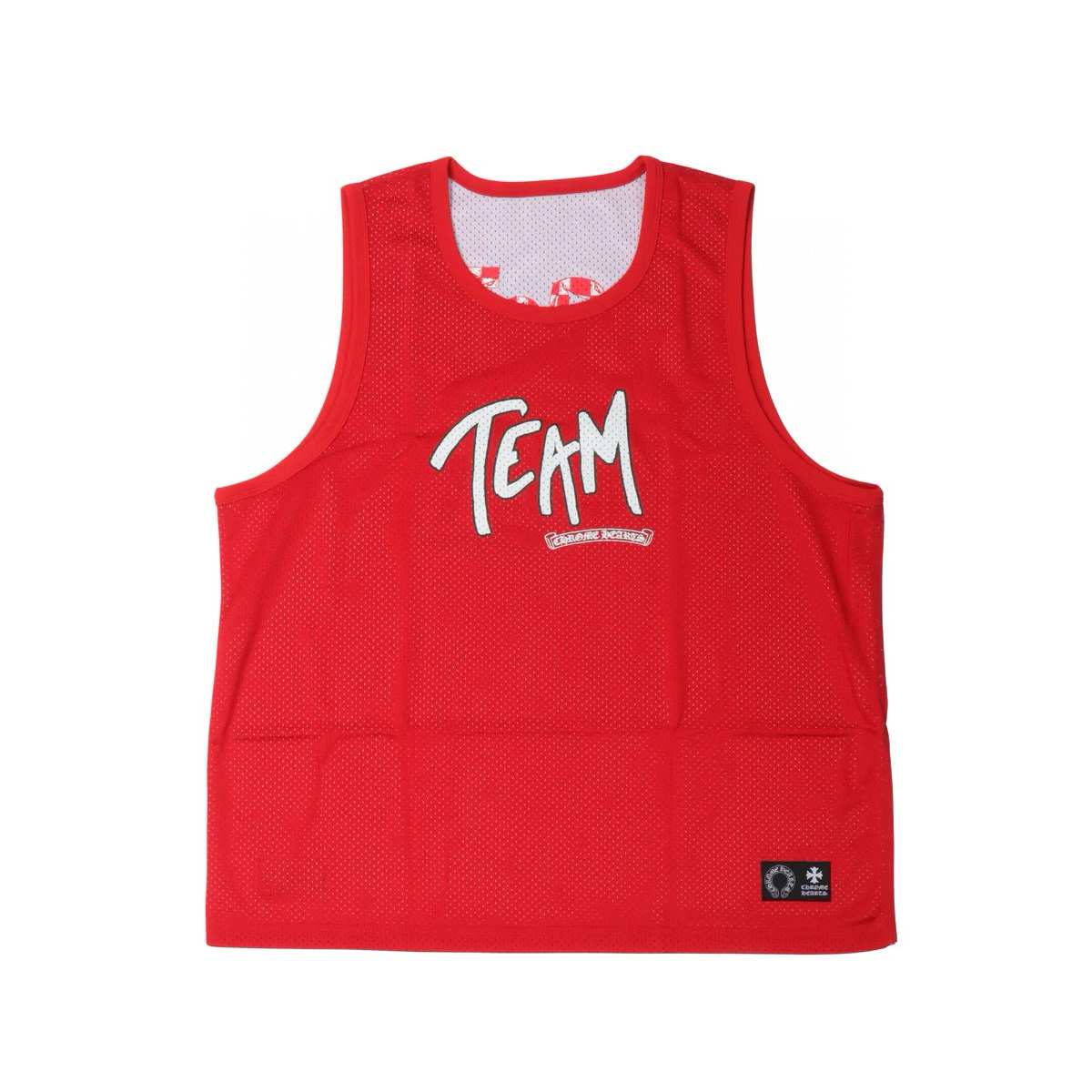 NIGO Chrome Hearts Men's And Women's Spring/Summer Graffiti Print Red Mesh Sports Sleeveless Tank Top Vest #nigo98425