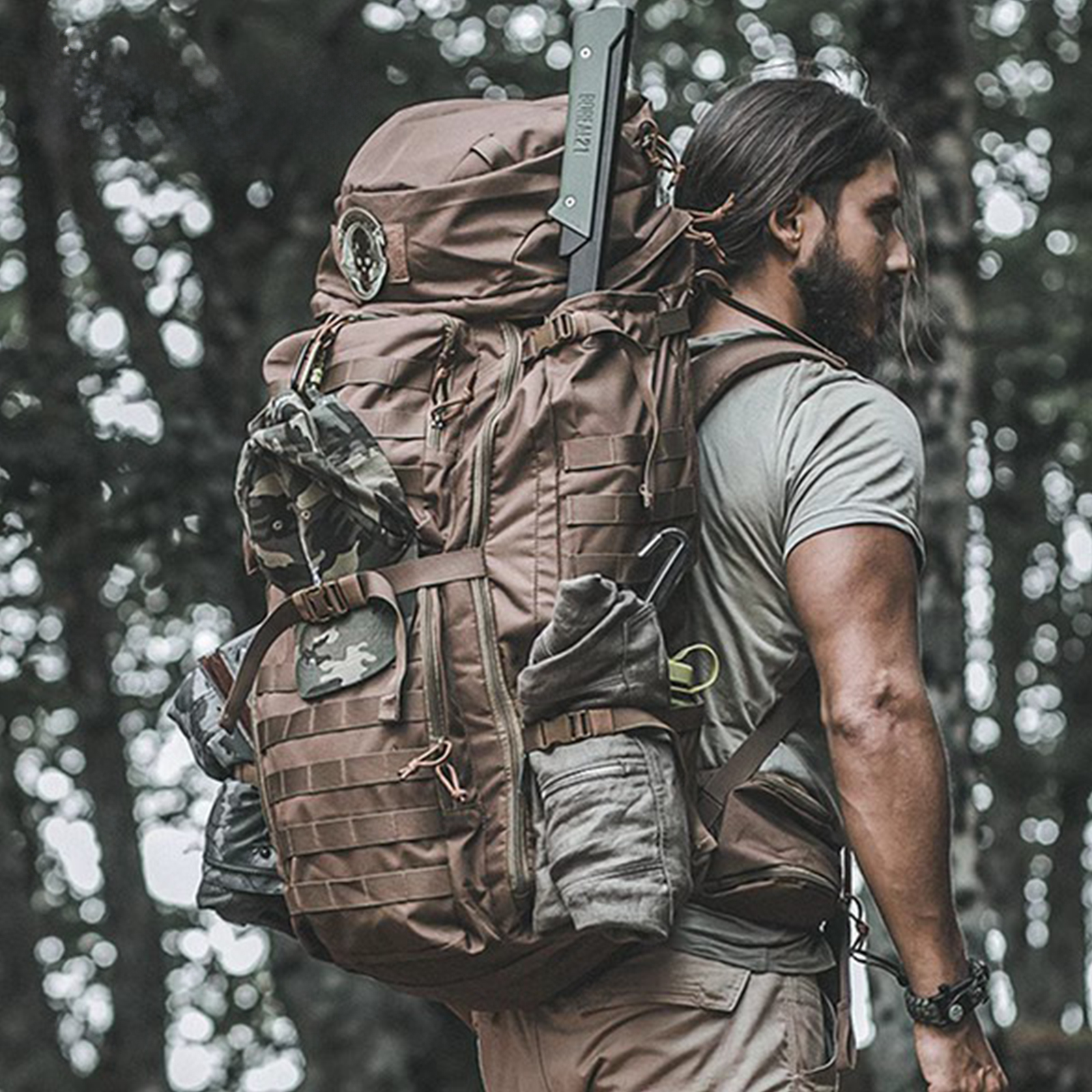 NIGO Tactical Outdoor Mountaineering Hiking Gear Camping Camouflage Oversized Backpack Backpack System Ngvp #nigo7837