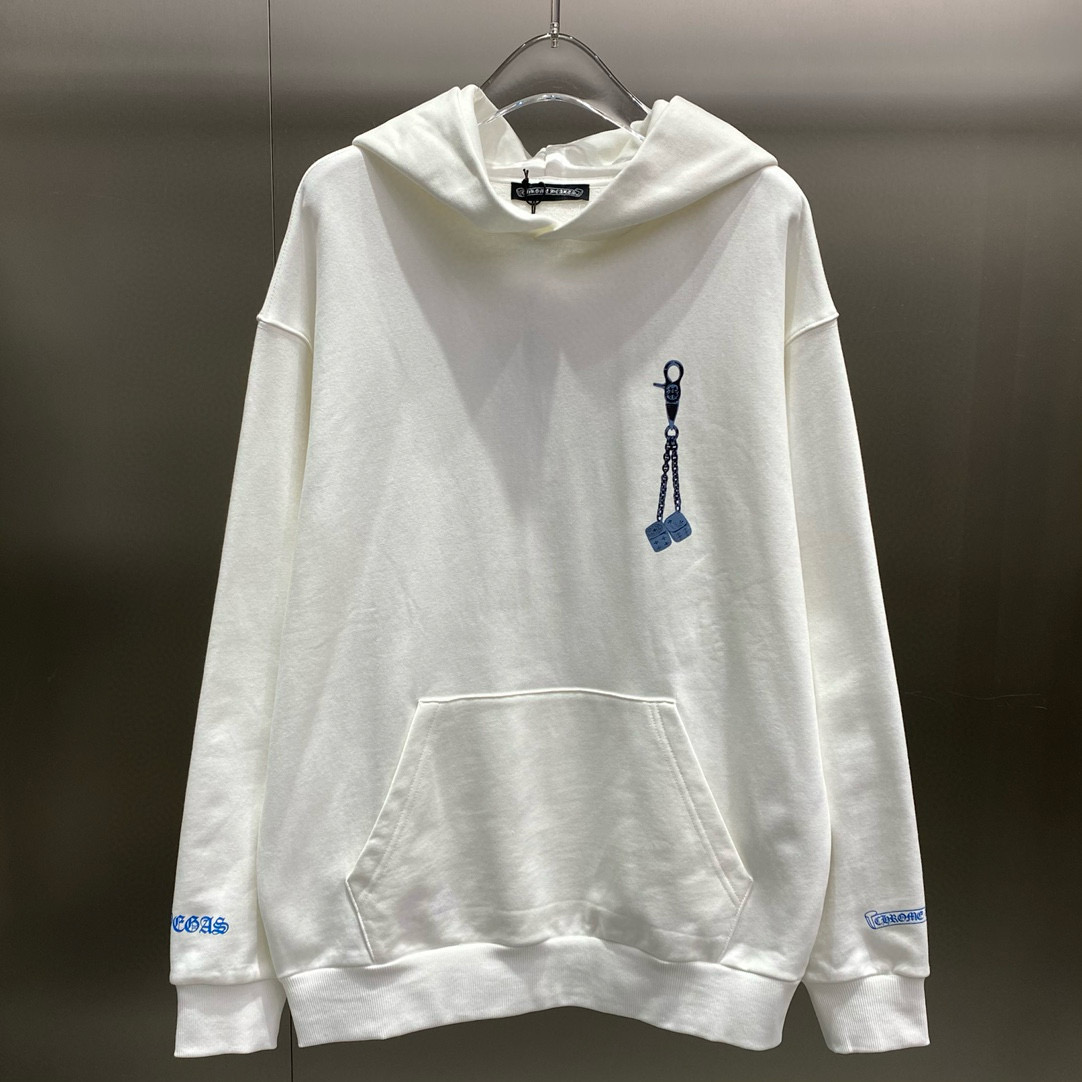 NIGO Chrome Hearts Men's and Women's Spring and Fall White Cotton Hooded Sweatshirt Pullover #nigo98414