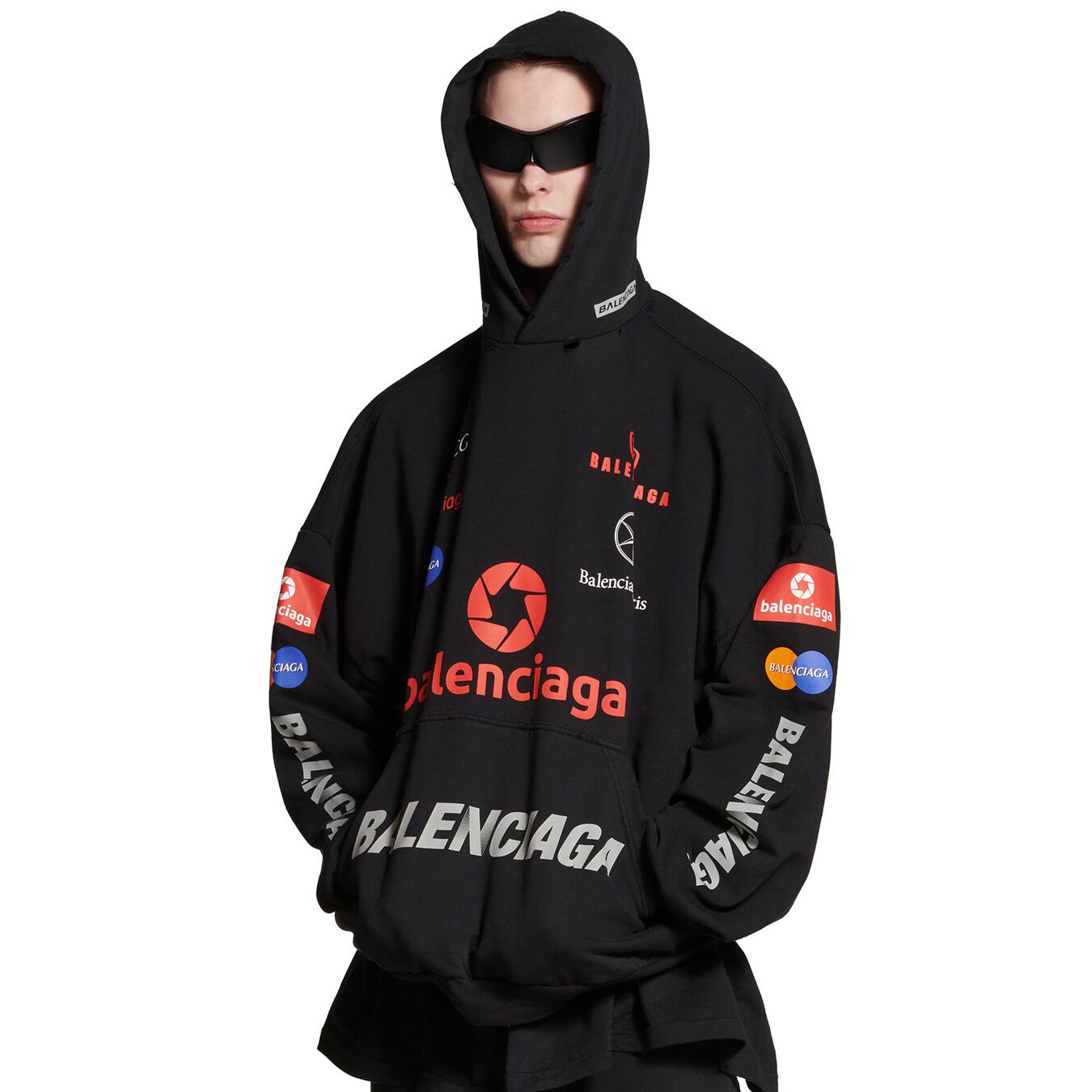 NIGO Men's Spring and Autumn Letter Logo Pattern Printed Loose Fit Black Hooded Sweatshirt Pullover #nigo98415