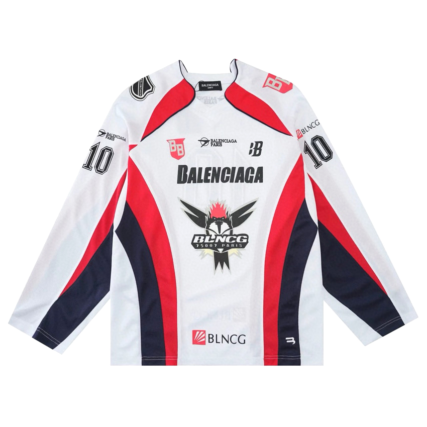 NIGO Balenciaga Men's Spring & Fall Polyester Hockey Sports Mesh Plain Jersey Long Sleeve T-Shirt #nigo98441