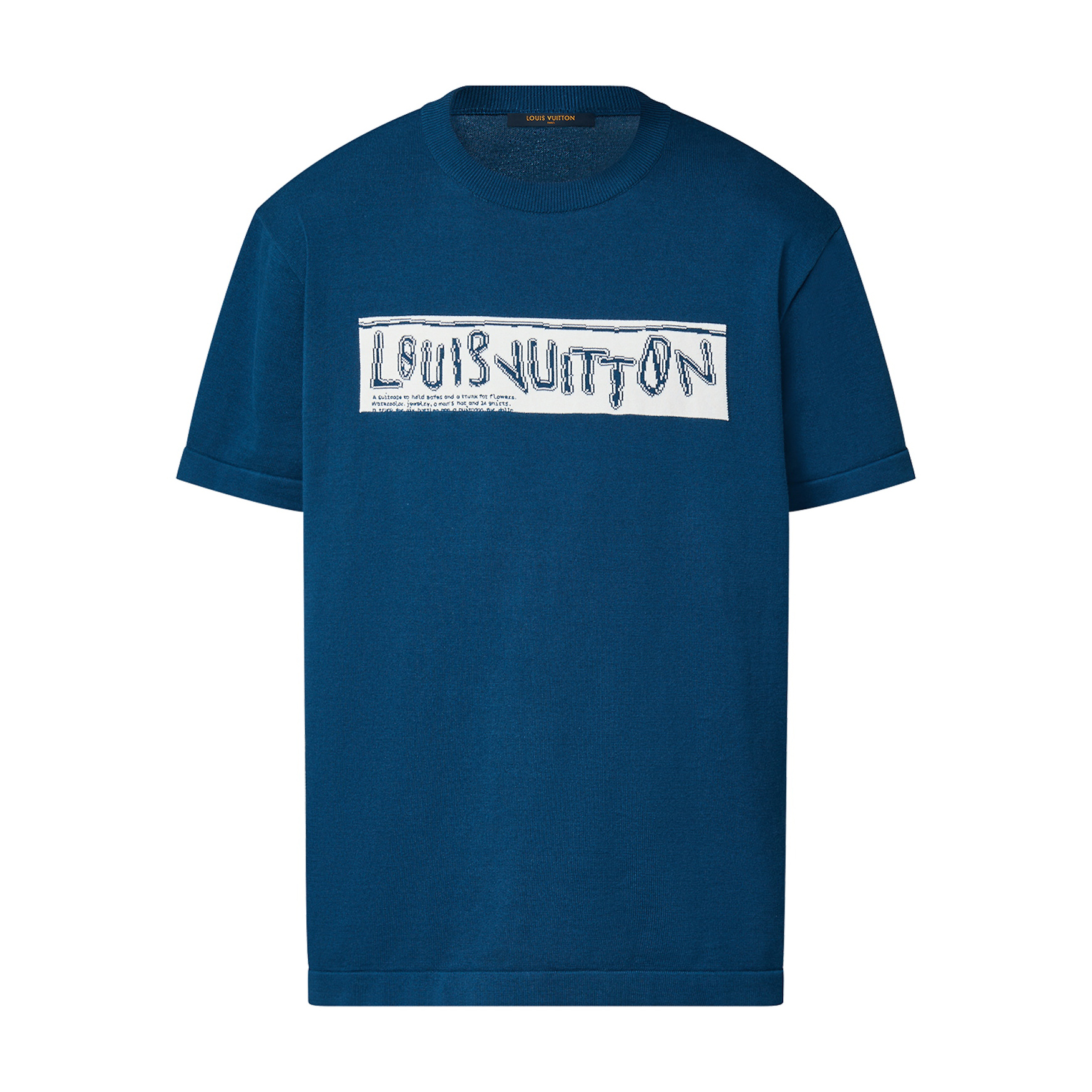 NIGO Louis Vuitton Men's Summer Blue Letter Printed Straight Round Neck Cotton Short Sleeve T-Shirt #nigo98444