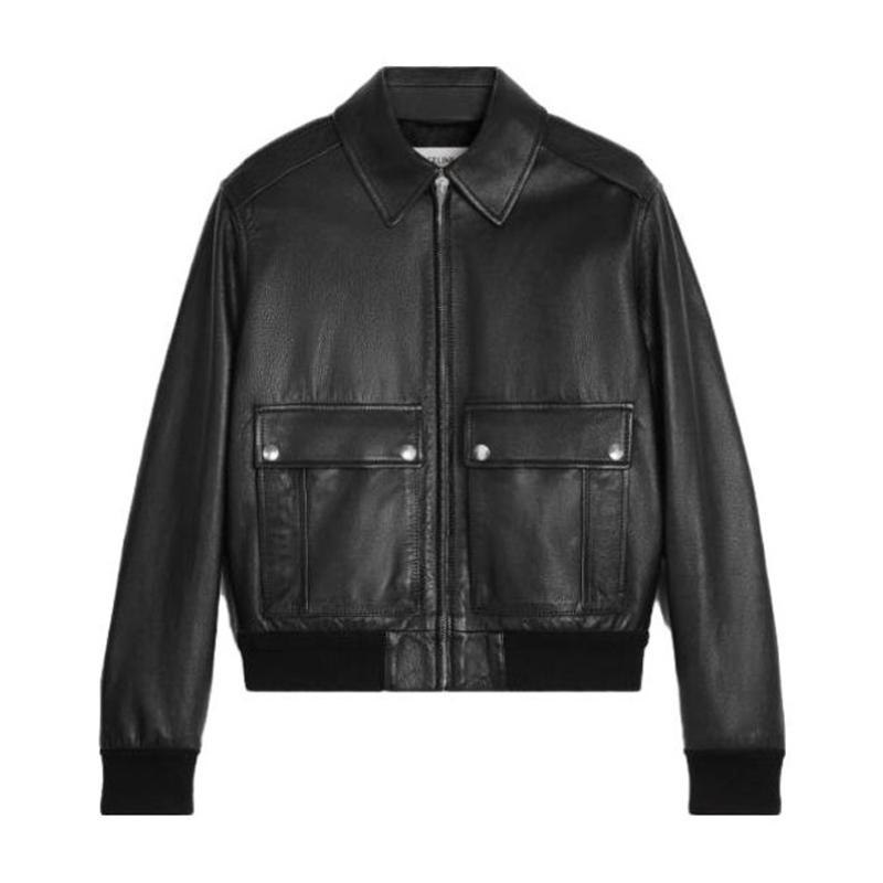 NIGO Celine Men's Fall And Winter Black Lambskin Lapel Zipper Long Sleeve Jacket #nigo98456