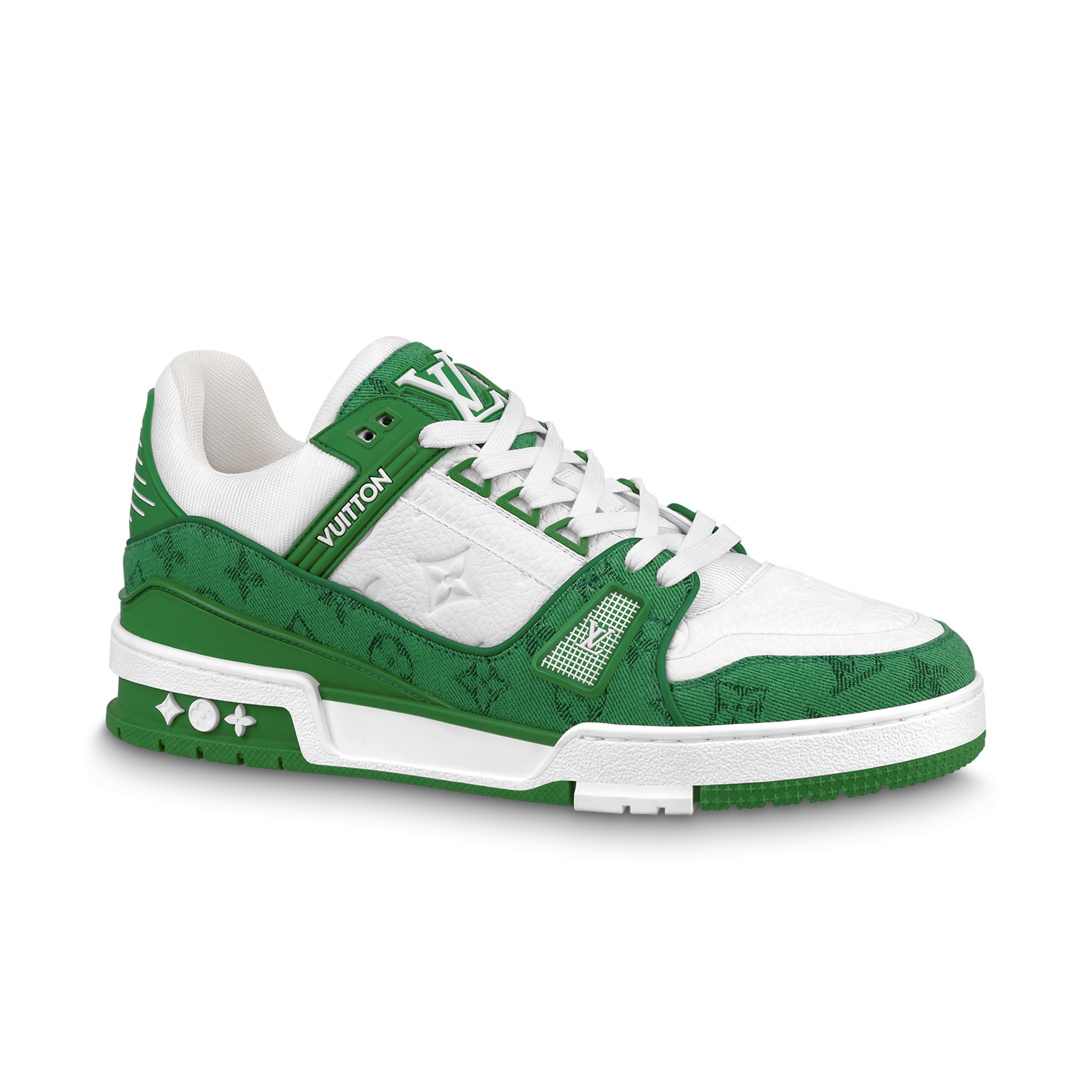 NIGO Louis Vuitton Men's Green White Dark Logo Low Top Casual Lace Up Board Shoes Sneakers #nigo98451