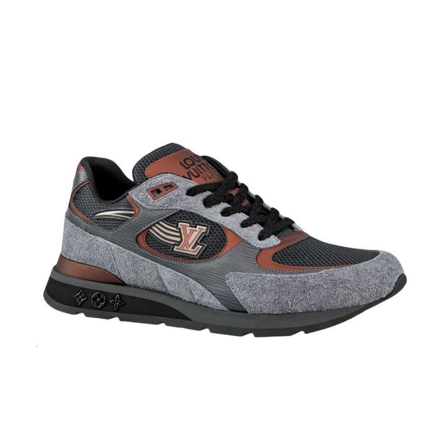 NIGO Louis Vuitton Run Away Trainers Men's Suede Leather Round Toe Lace Up Non-Slip Low Top Casual Sneakers Shoes #nigo98452