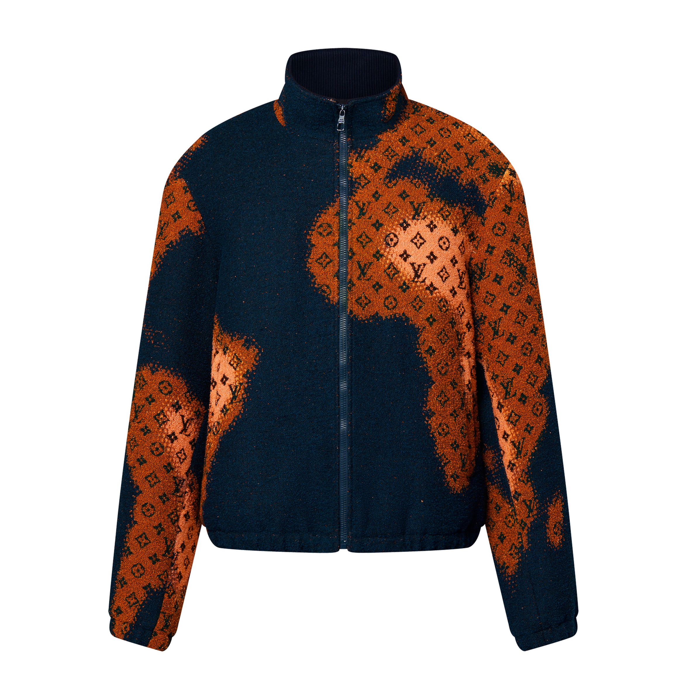 NIGO Louis Vuitton Men's Winter Color Collision Splicing Logo Print Casual Drawstring Jacket #nigo98458