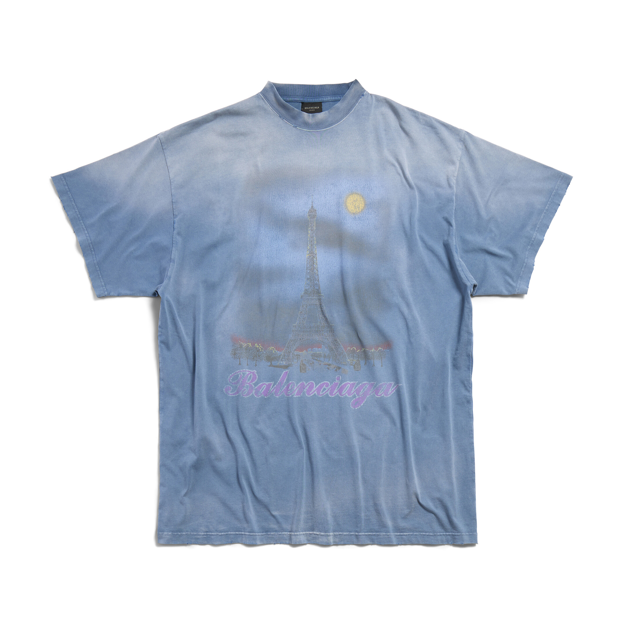 NIGO Balenciaga Men's Summer Paris Moon Solid Color Vintage Plain Knit Large Silhouette Short Sleeve T-Shirt #nigo98461