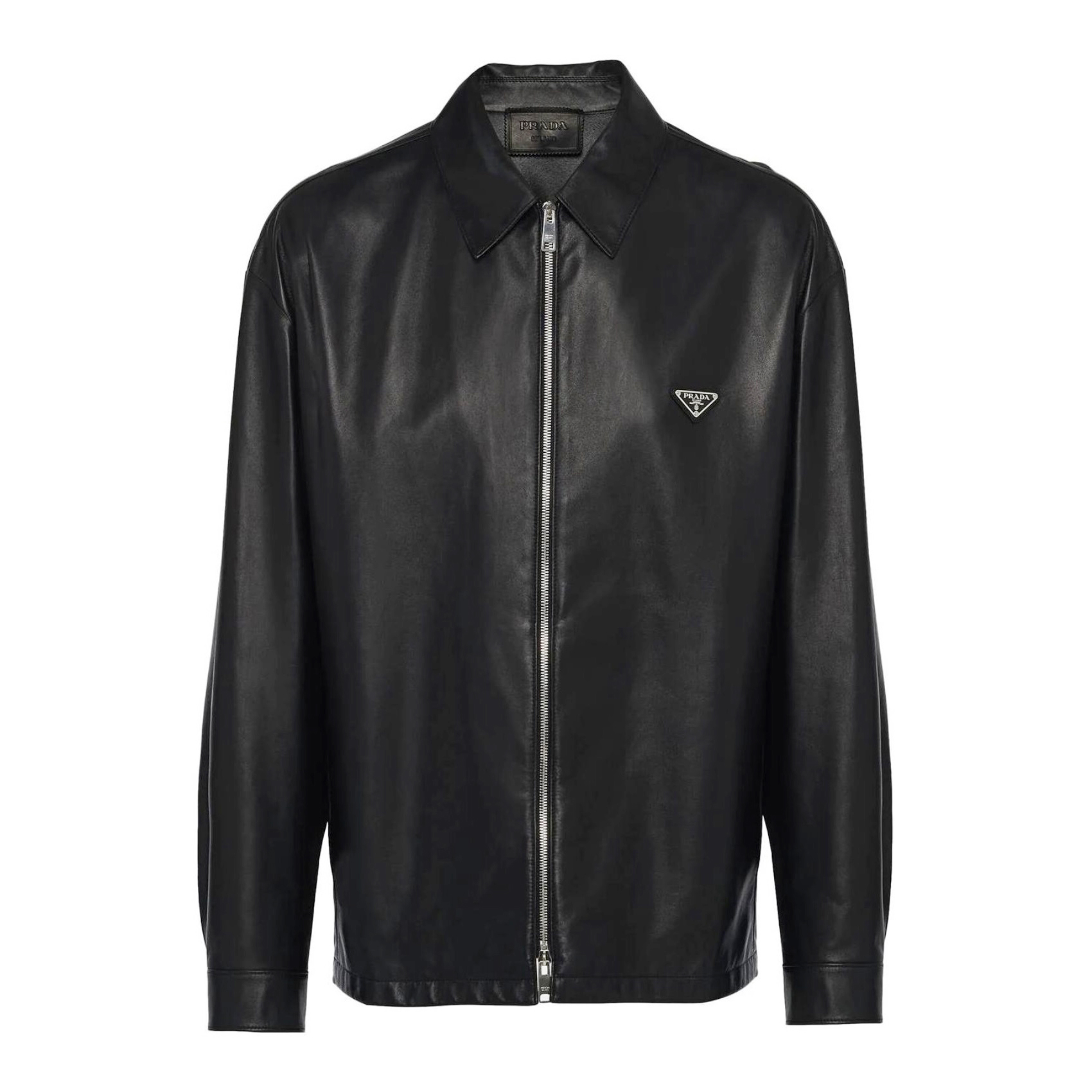 NIGO Prada Men's Fall And Winter Black Sheepskin Lapel Zipper Long Sleeved Jacket #nigo98475