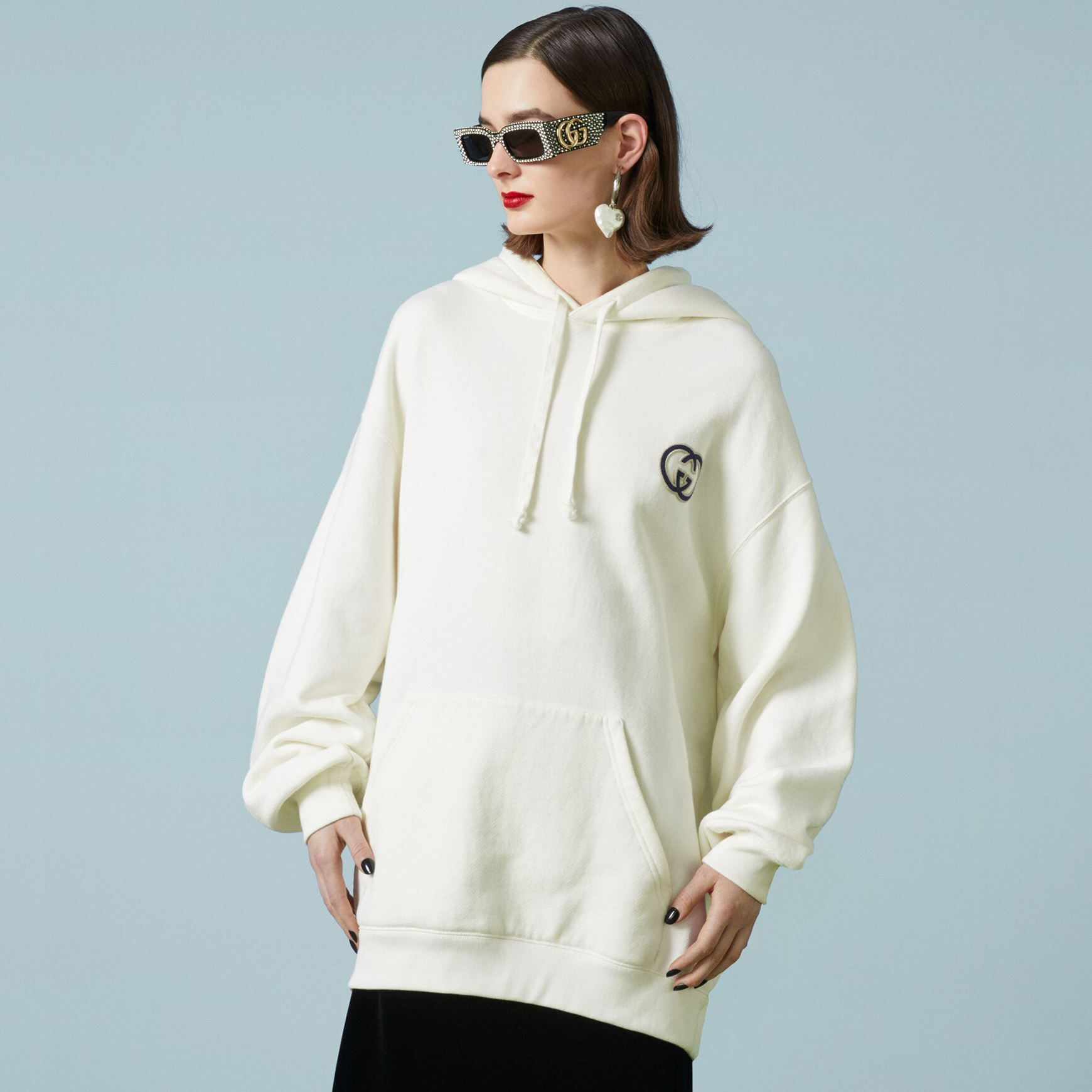 NIGO Gucci Men's And Women's Spring And Fall Solid Color Loose Casual Logo Hooded Sweater Pullover Sweater #nigo98487