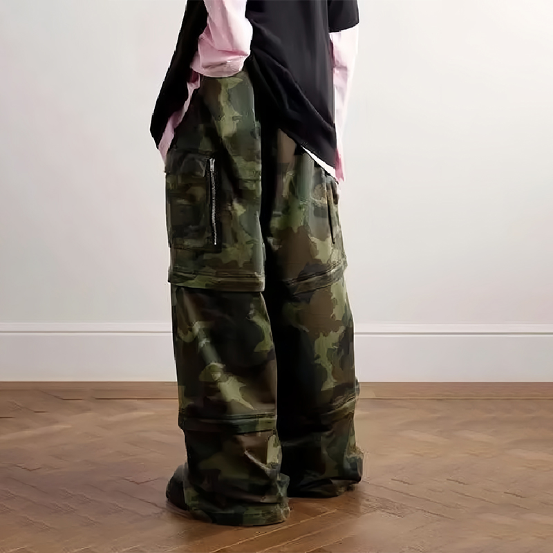 NIGO Vetements Men's Camouflage Multi-Pocket Zipper Loose Cotton Long Work Pants Ngvp #nigo7663