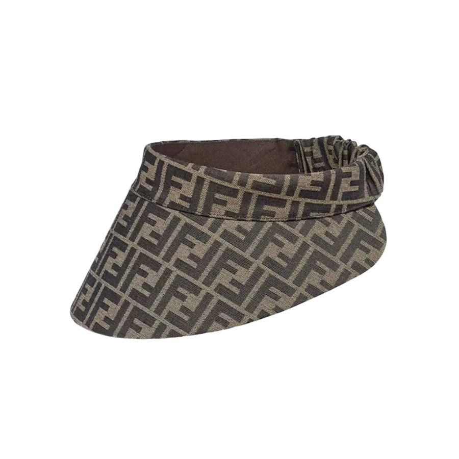 NIGO Fendi Women's Brown Jacquard Cluster Sunscreen Hat Cap #nigo98514