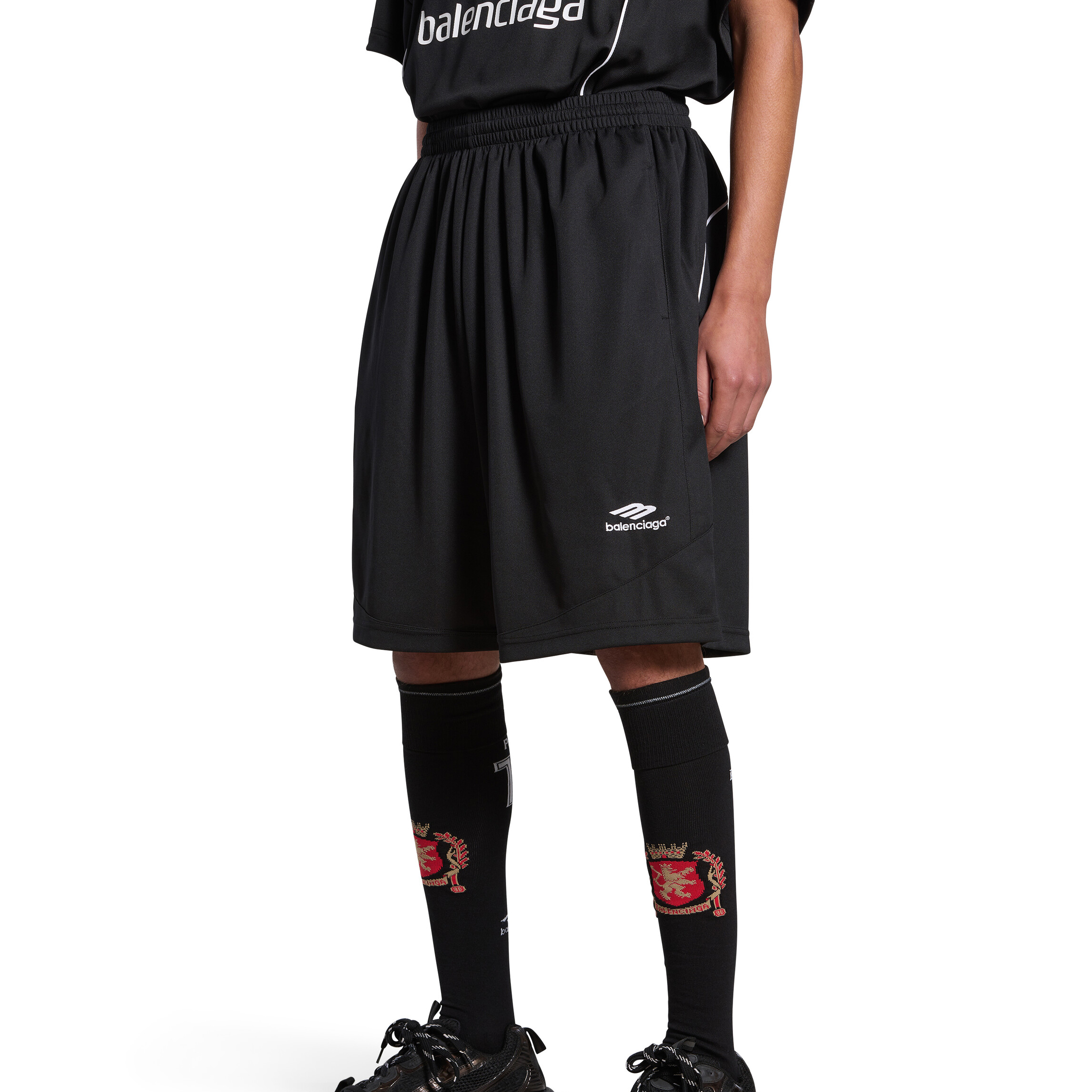 NIGO Balenciaga Men's Summer Solid Color Elastic High Waist Loose Fit Casual Shorts Pants #nigo98489