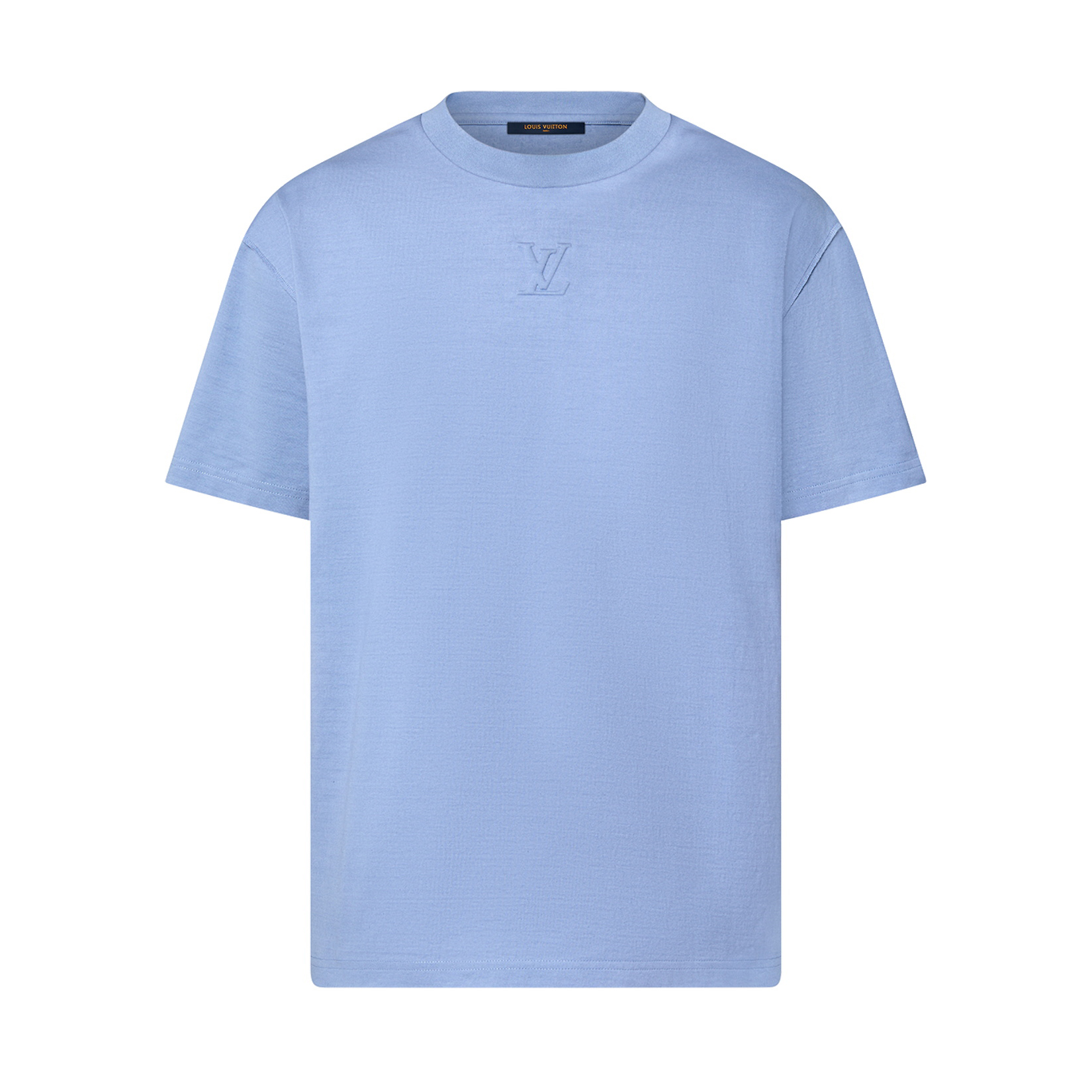 NIGO Louis Vuitton Men's And Women's Blue Embossed Logo Loose Round Neck Short Sleeve T-shirt #nigo98495
