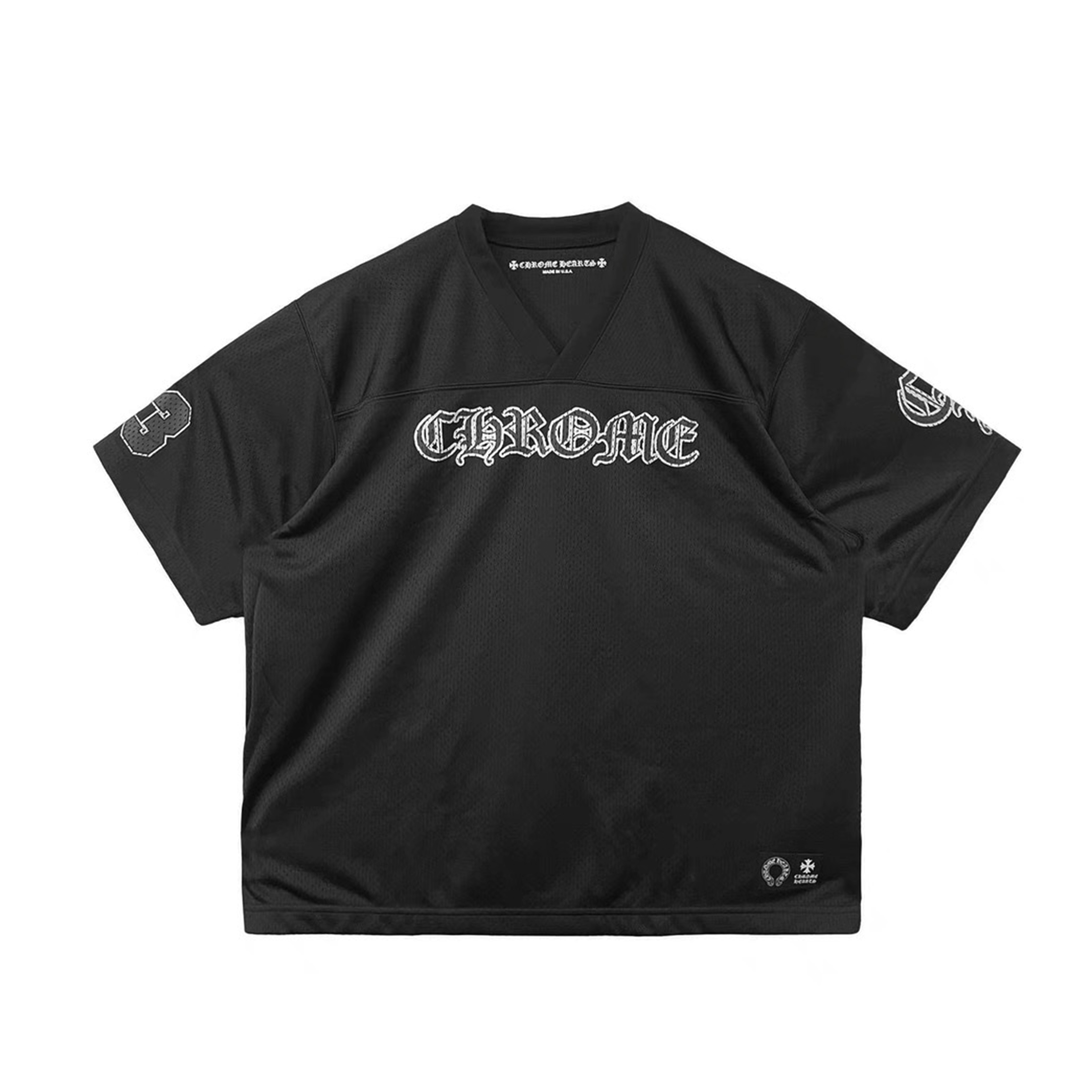 NIGO Chrome Hearts Men's Women's Hockey Jerseys Collection Silver Plated Short Sleeve Long Sleeve Black T-Shirt #nigo98519