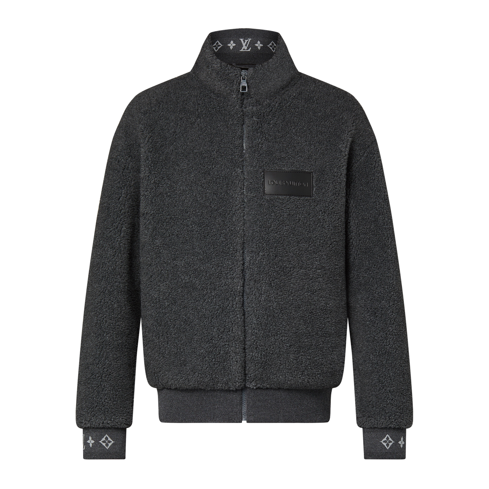 Nigo Louis Vuitton Men's Winter Logo Monogrammed Jacquard Pattern Fleece Casual Zipper Jacket #nigo98497