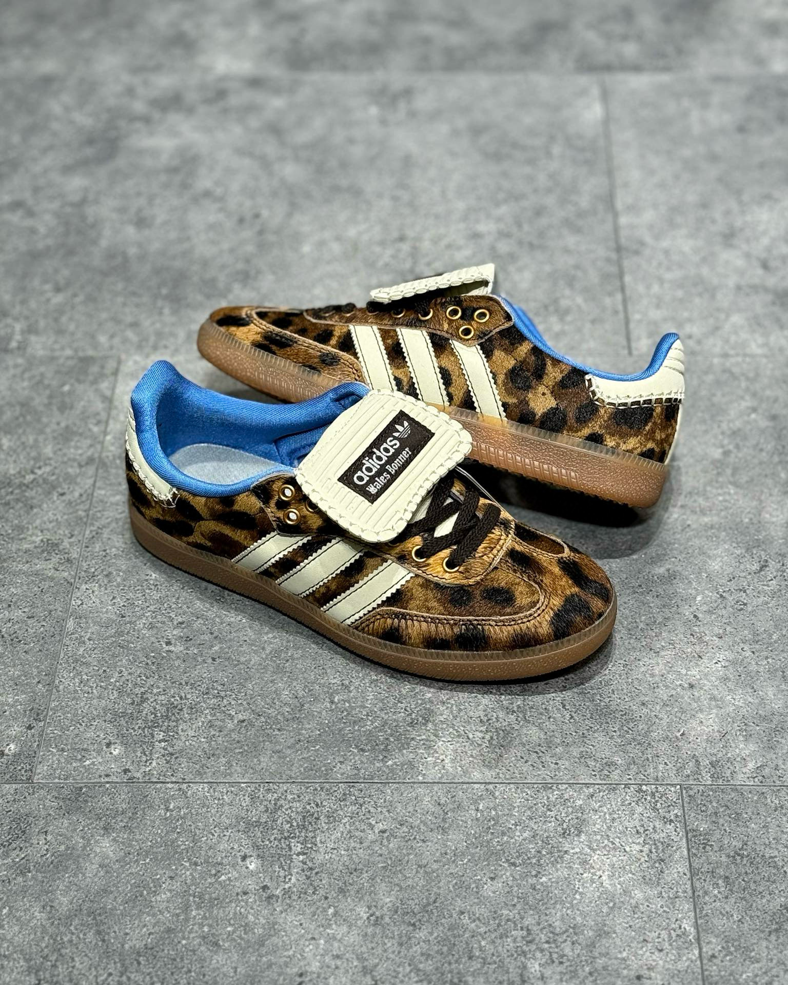 NIGO Adidas Originals Men's Leopard Print Leather Low Top Football Shoes Casual Sneakers #nigo97414