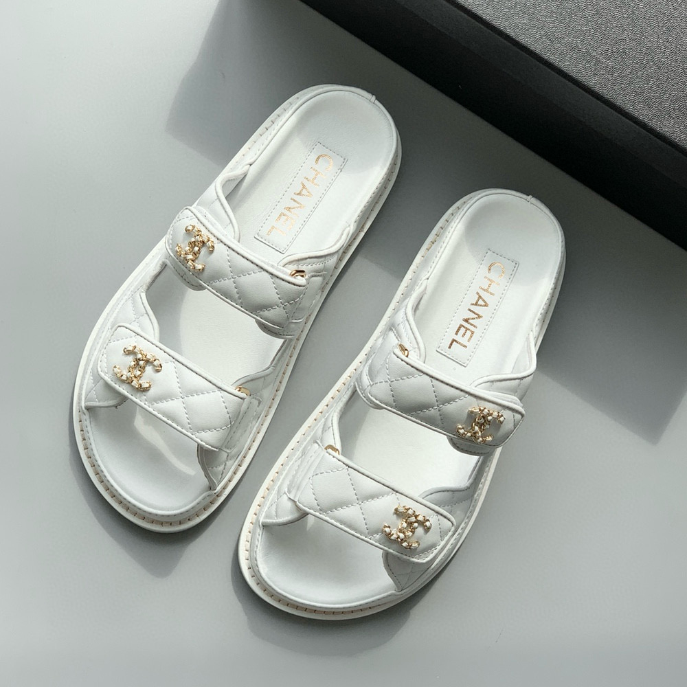 NIGO Chanel Women's Summer Solid Color Velcro Lambskin Sandals Slippers Shoes #nigo98538