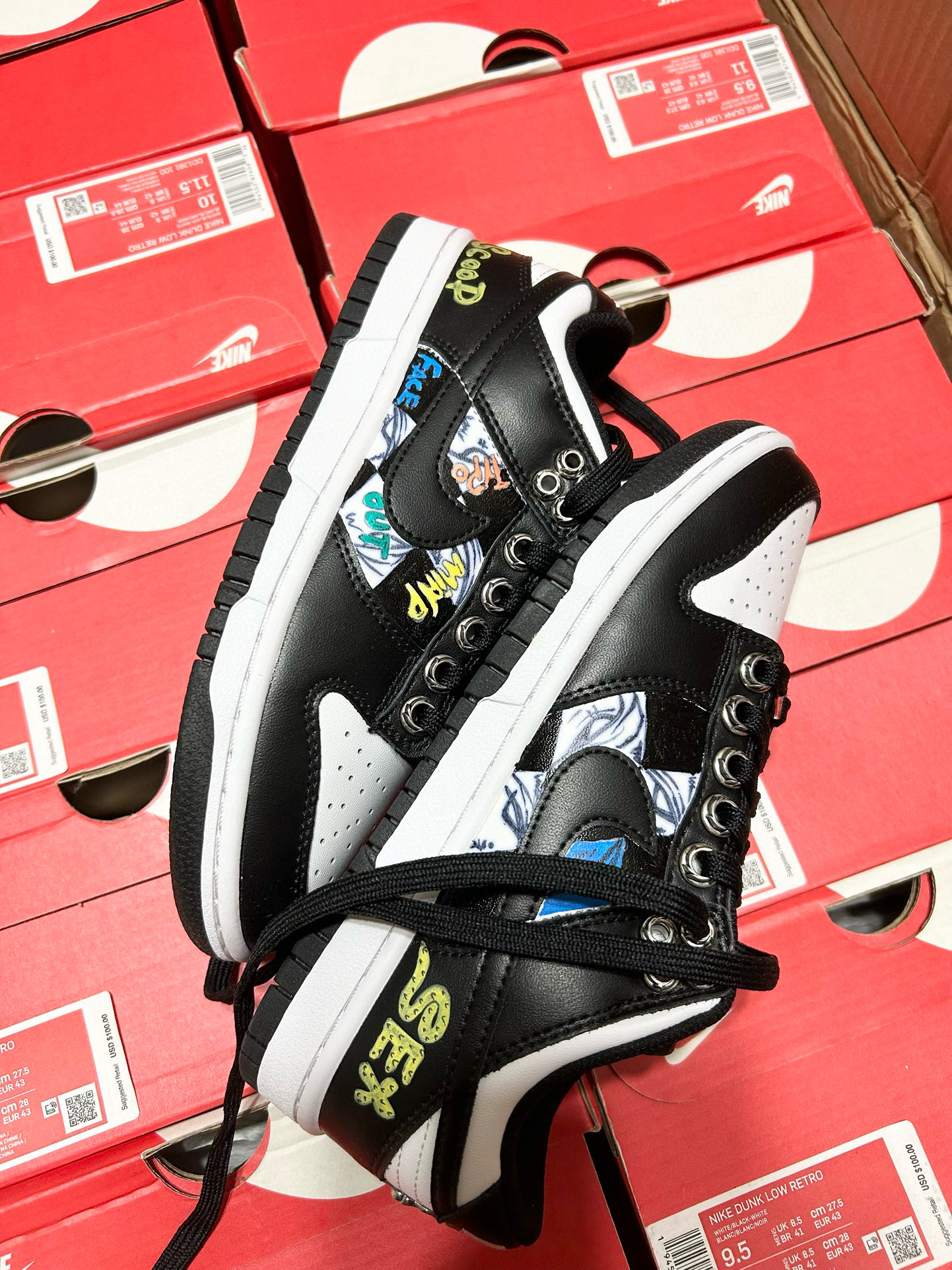 NIGO Nike Men's and Women's Low Top Retro Board Shoes Sports Basketball Shoes #nigo98541