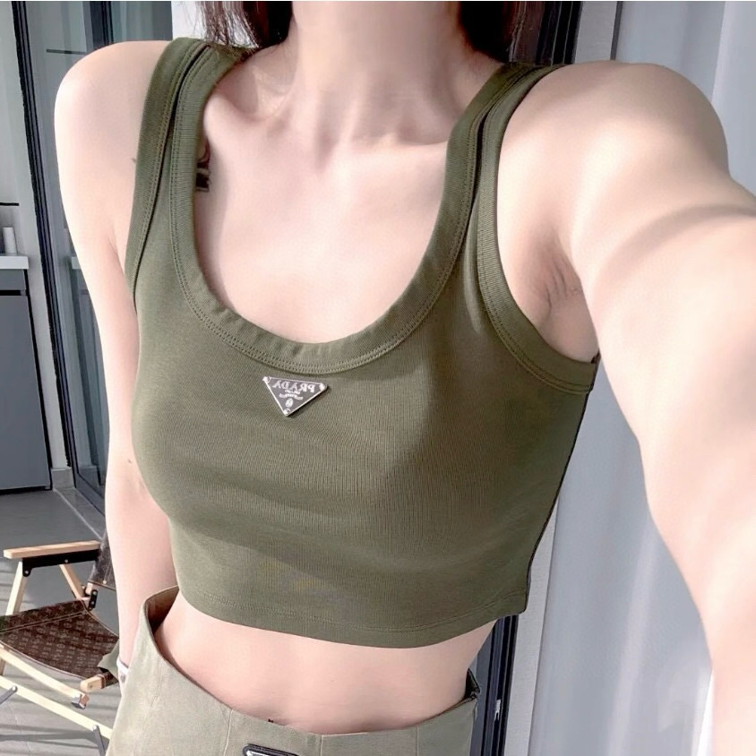 NIGO Prada Women's Summer Solid Color Round Neck Knit Sleeveless Tank Top Vest #nigo98544