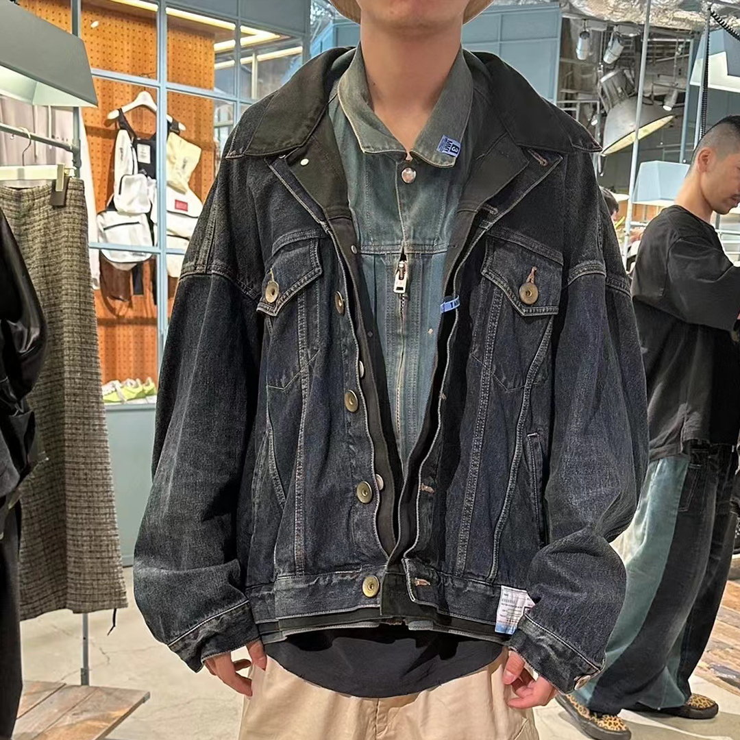 NIGO Maison Mihara Yasuhiro Men's Spring/Summer Fashion High Street Trend Multi-Layered Buttoned Old Loose Denim Jacket Ngvp #nigo7687
