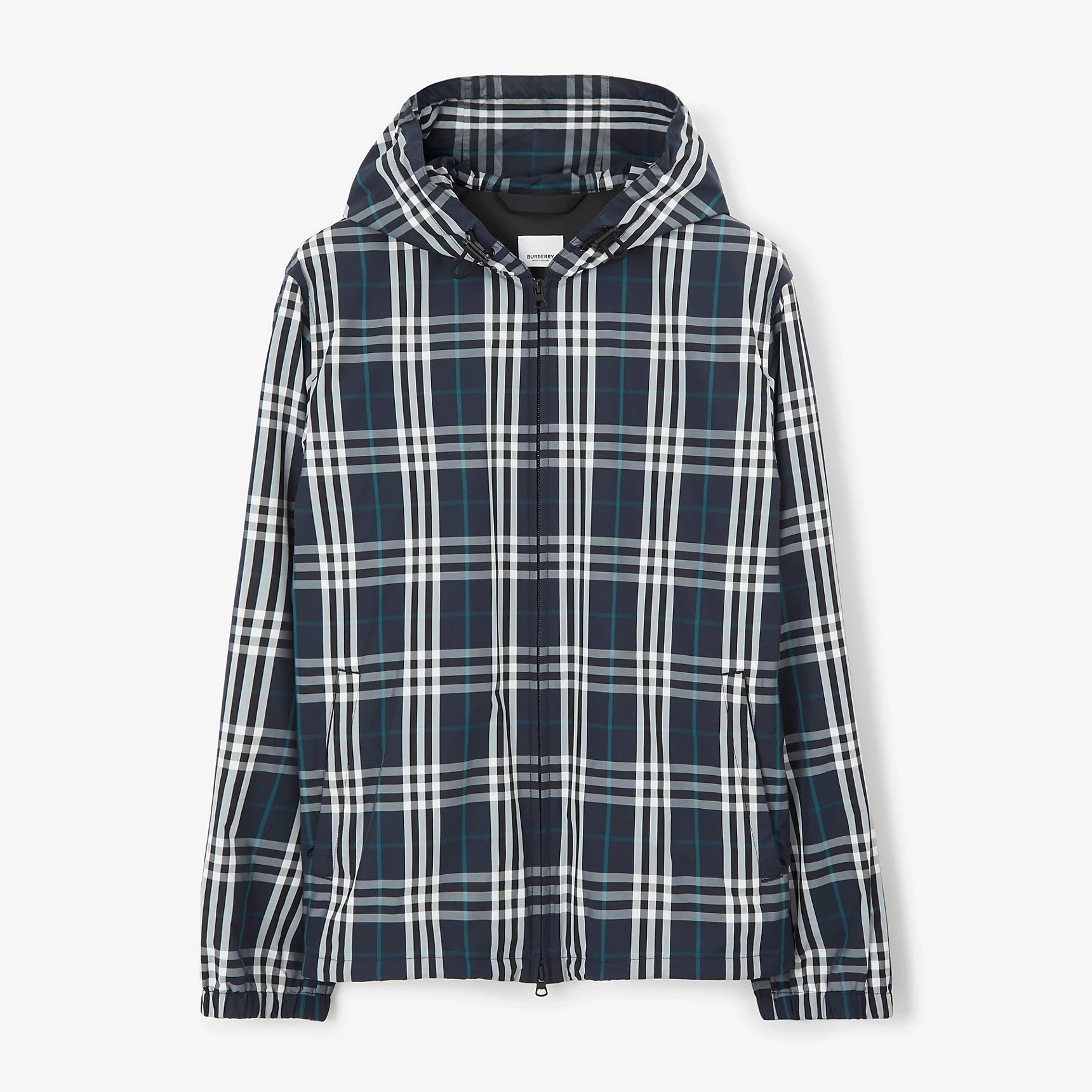 NIGO Burberry Men's Spring and Autumn Blue Plaid Hooded Zipper Long Sleeve Jacket #nigo98568