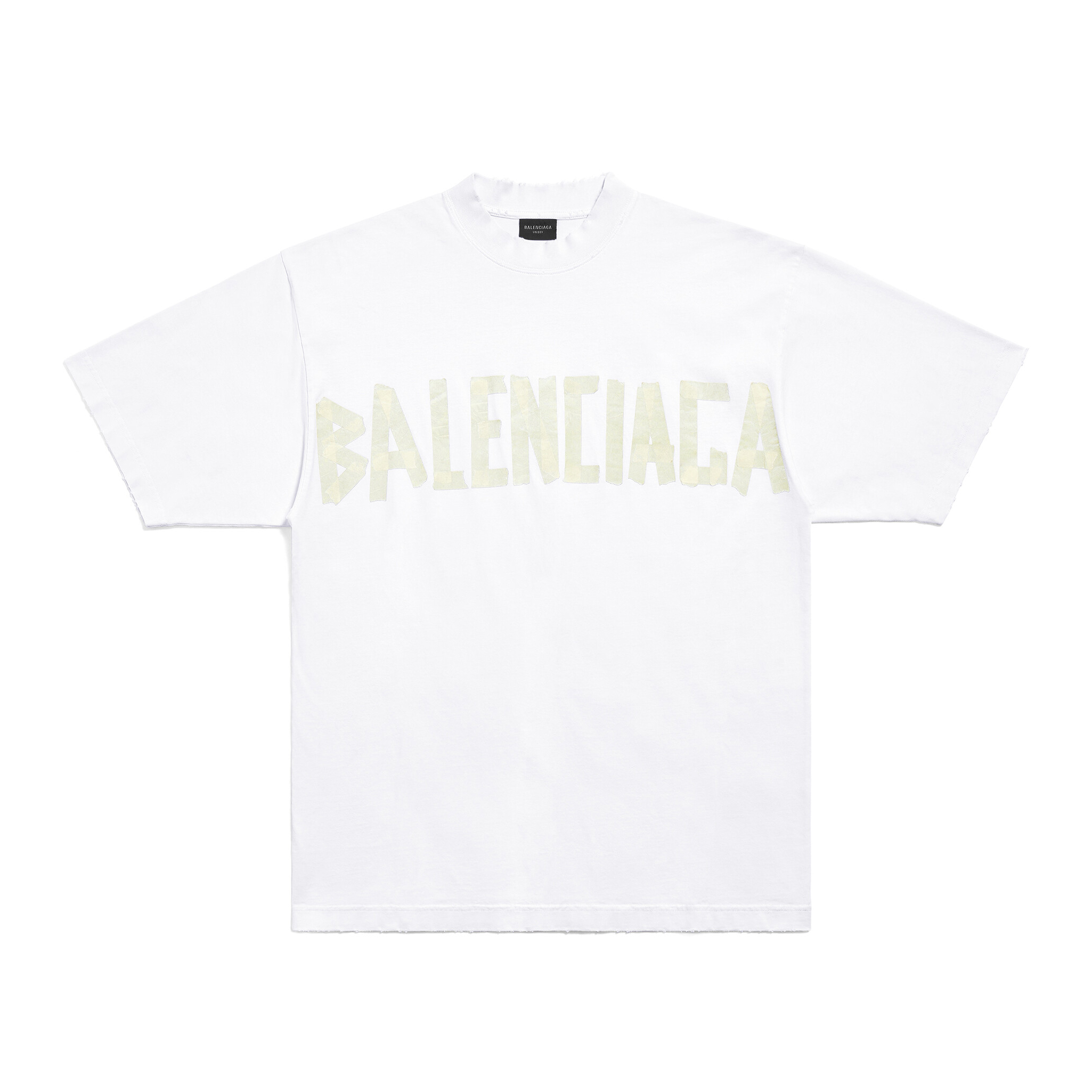 NIGO Balenciaga Men's and Women's Tape Type T-Shirt Medium Fit In Faded Letter Print Round Neck Loose Fit Short Sleeve T-Shirt #nigo98566