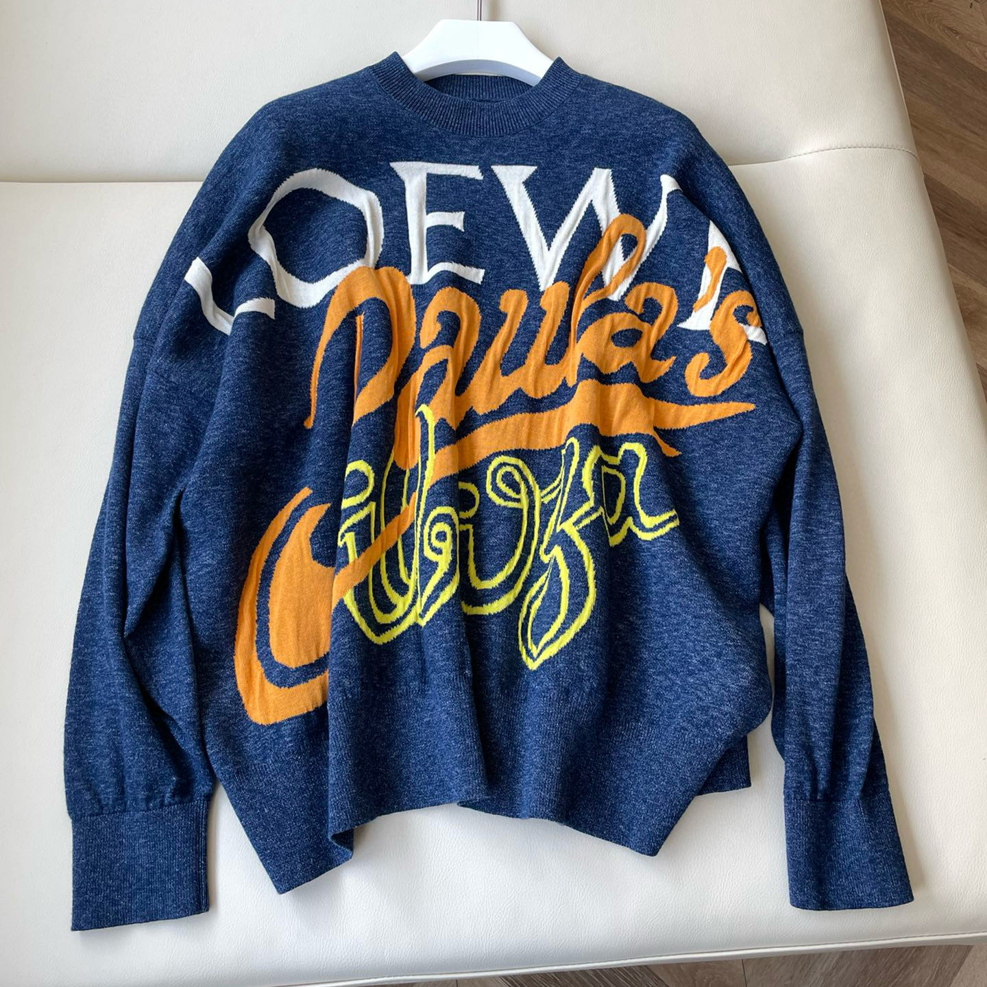 NIGO Loewe Women's Spring and Autumn Letter Printed Cotton Pullover Loose Knit Sweater #nigo98559