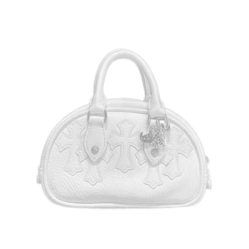 NIGO Chrome Hearts 925 Silver Leather Colorblocked Cowhide Patchwork Sheepskin Handbag Bag Bags #nigo98579