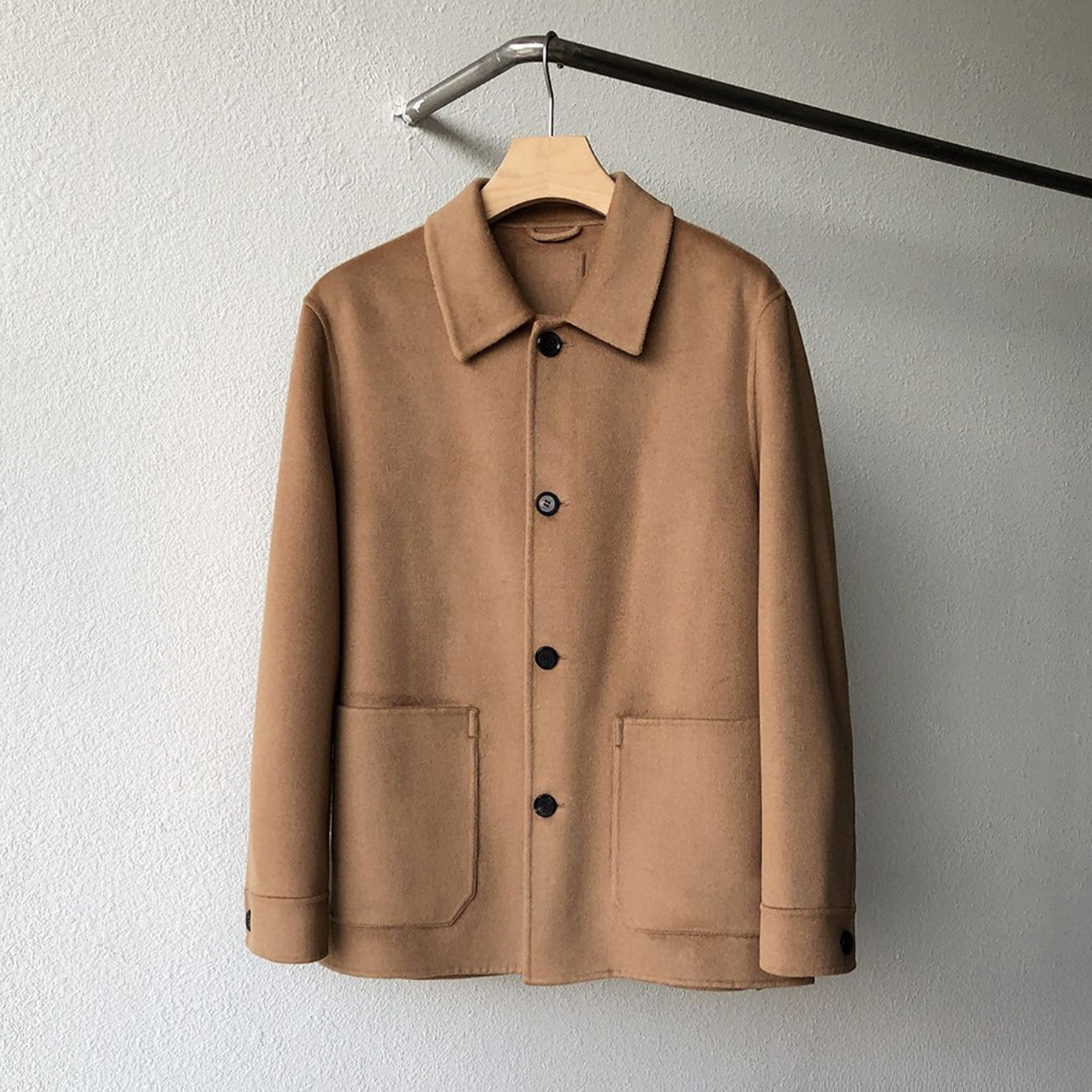 NIGO Ermenegildo Zegna Men's Spring And Fall Fashion Silhouette Handmade Double-sided Tweed Solid Color Casual Cashmere Coat Ngvp #nigo98584