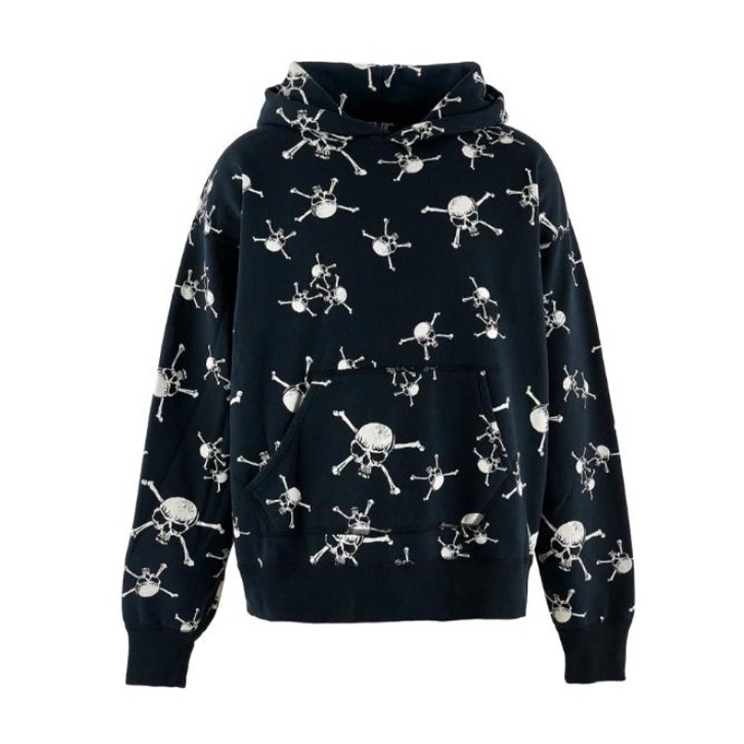 NIGO Saint Michael Men's Spring And Autumn Skull Print Long Sleeve Black Cotton Hooded Sweatshirt Ngvp #nigo7944