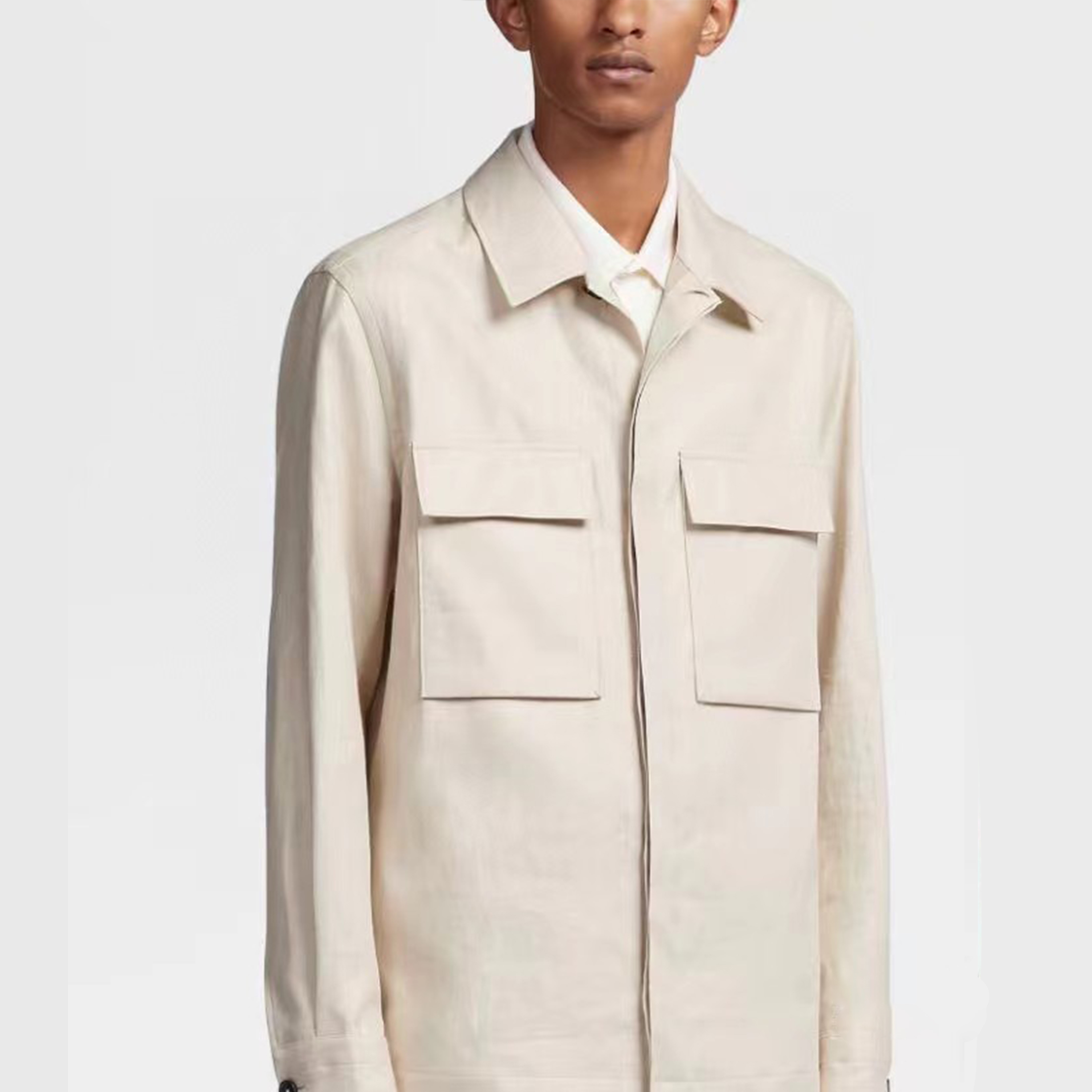 NIGO Ermenegildo Zegna Men's Spring & Autumn Multi-Pocket Cotton & Linen Lapel Solid Color Workwear Casual Jacket Ngvp #nigo98582