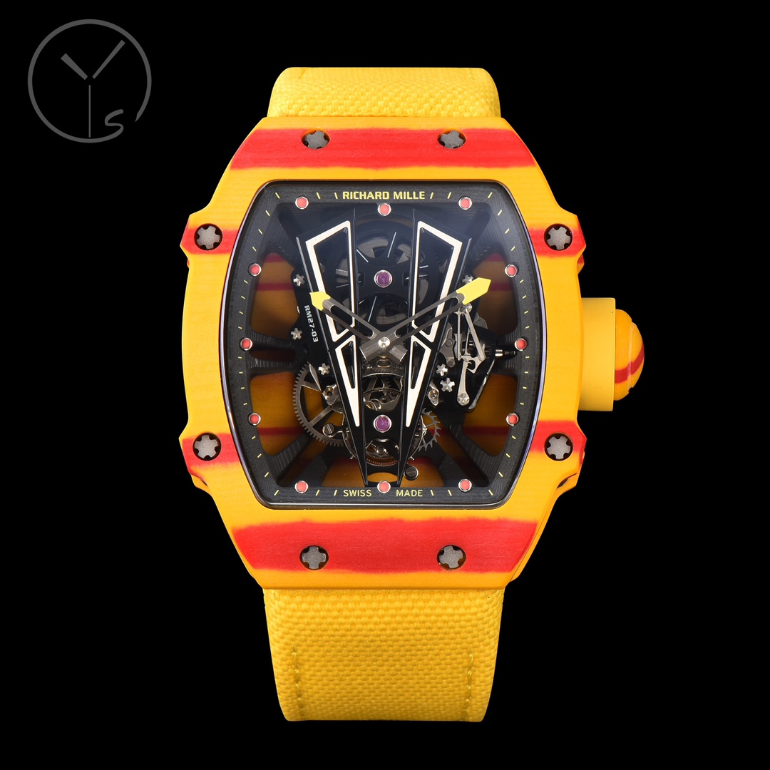 NIGO Richard Mille Men's Fabric Strap Anti-Glare Sapphire Glass Manual Mechanical Movement Watch #nigo98592