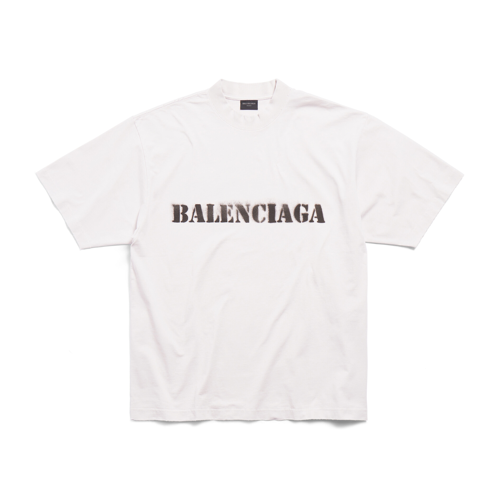 NIGO Balenciaga Stencil Type Men's Summer Solid Color Letter Round Neck Pullover Straight Loose Fit Short Sleeve T-Shirt #nigo98597