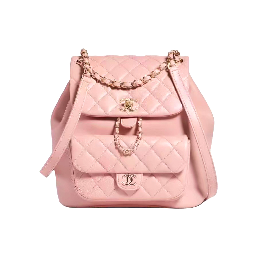 NIGO Chanel Women's Pink Gold Buckle Chain Shiny Calfskin Shoulder Bag Bags #nigo98599