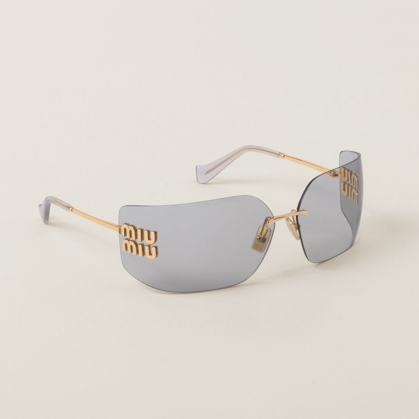 NIGO Miu Miu Runway Women's Lens Leg Logo Irregular Shape Sunglasses Eyeglasses Glasses #nigo98612