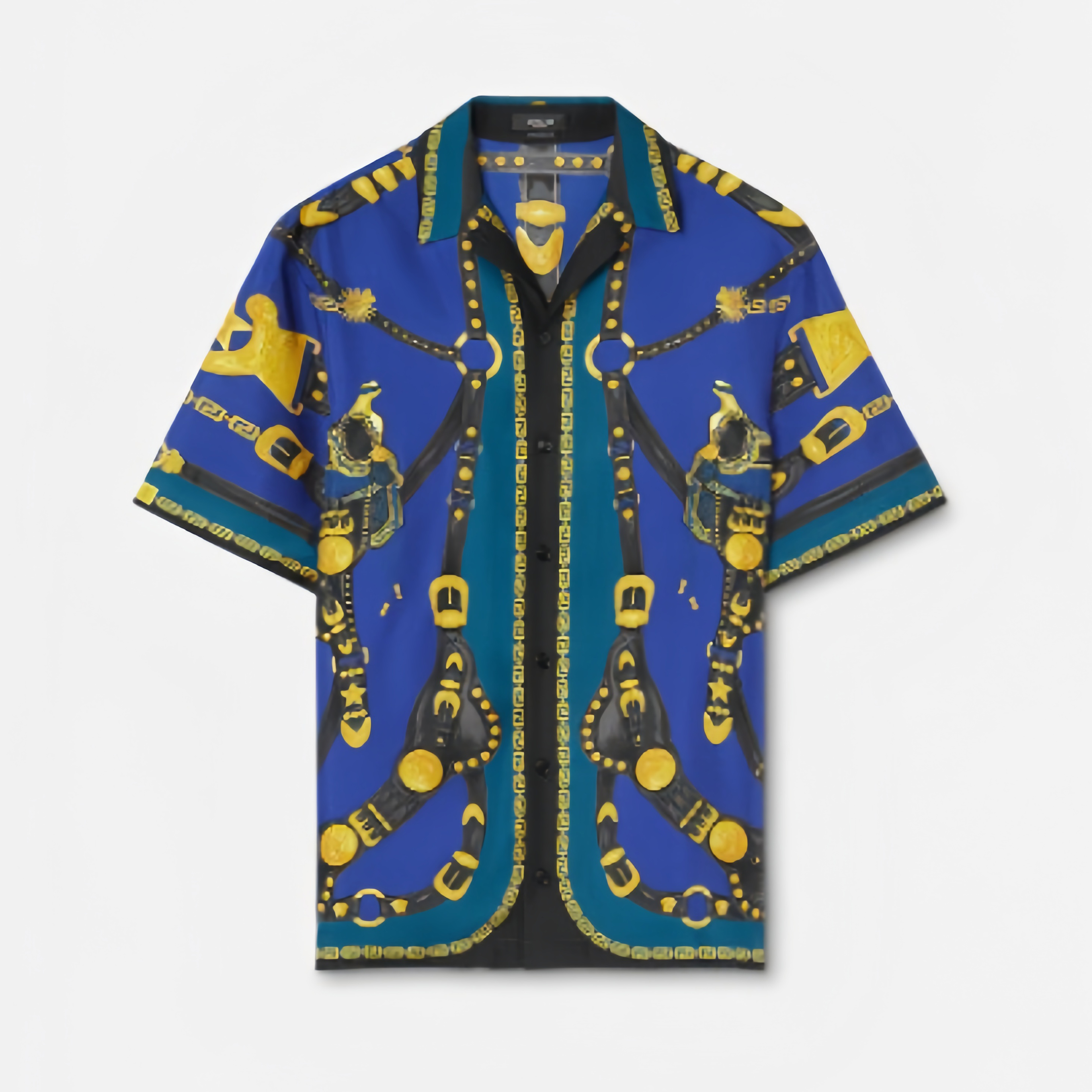NIGO Versace Men's Summer Fashion Lapel Single Breasted Short Sleeve Medusa Saddle Silk Shirt Ngvp #nigo7951