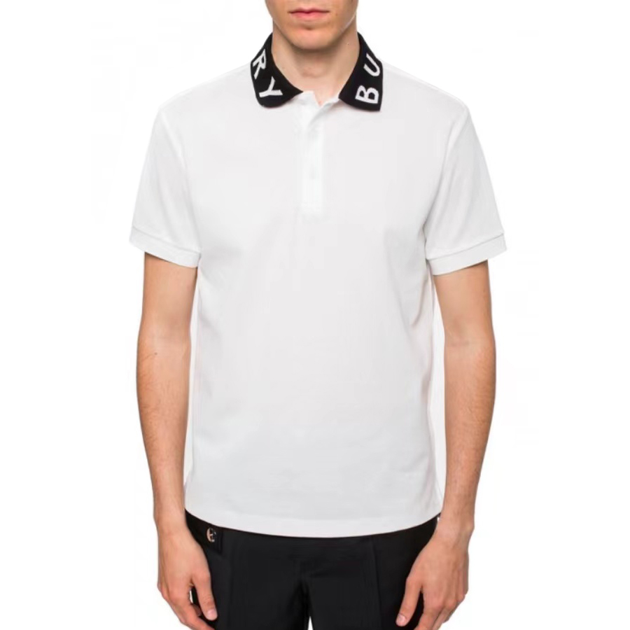 NIGO Burberry Men's Summer Solid Color Letter Printed Cotton Short Sleeve Polo Shirt T-Shirt #nigo98627