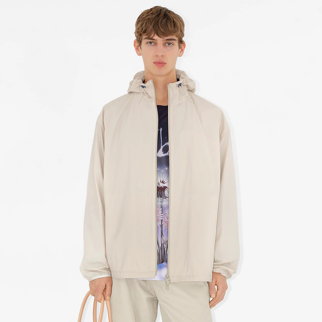 NIGO Burberry Men's Spring & Autumn Beige Lightweight Fine Check Fabric Zipper Hooded Long Sleeve Jacket #nigo98611