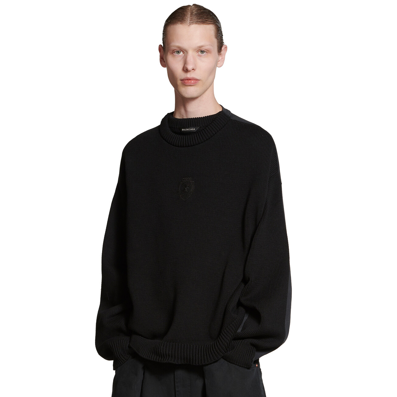 NIGO Balenciaga Political Campaign Hybrid Men's Spring and Autumn Splicing Logo Letter Embroidery Crew Neck Knit Sweater Pullover #nigo98619