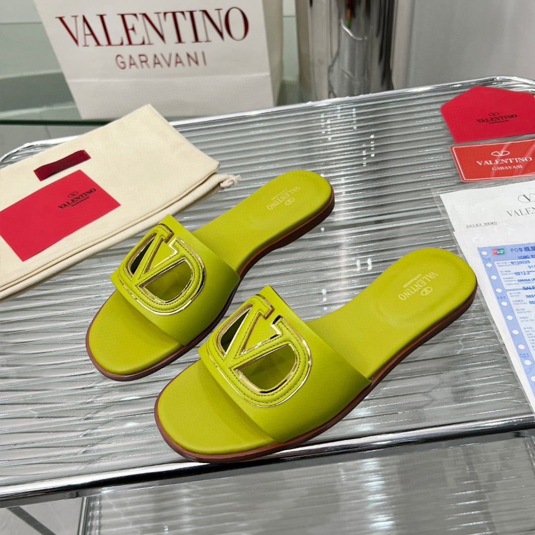 NIGO Valentino Women's Spring And Summer Logo Cowhide Slippers Multicolor Available Fashion Luxury High Sandals Casual Shoes #nigo98649