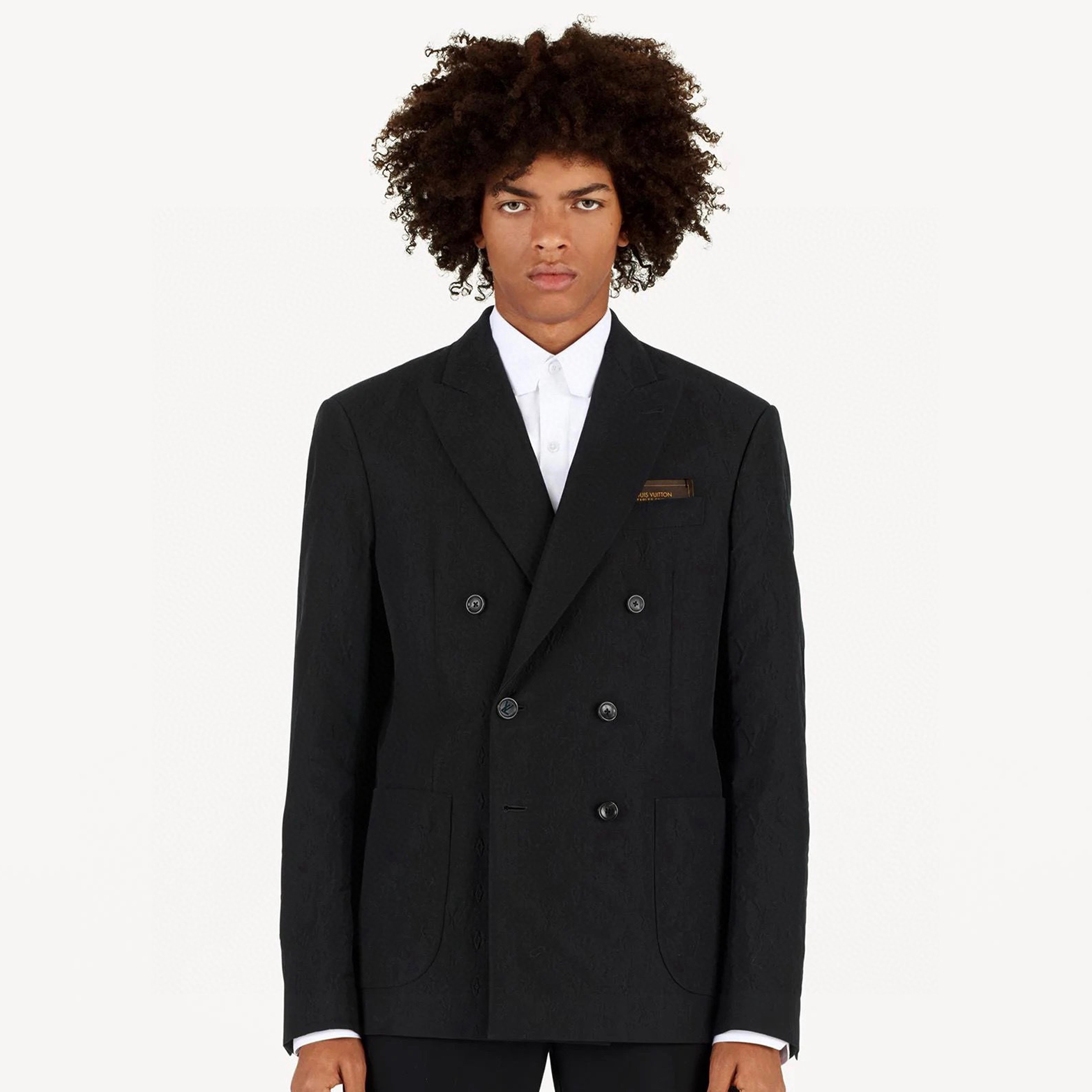 NIGO Louis Vuitton Men's Spring And Autumn Embossed Monogram Double Breasted Lapel Long sleeved Black Blazer Jacket #nigo98638