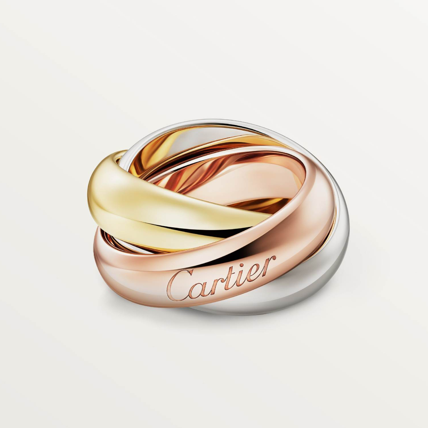 NIGO Cartier Women's V Gold Alphabet Logo Three Ring Tri-Color Ring Jewellery #nigo98644