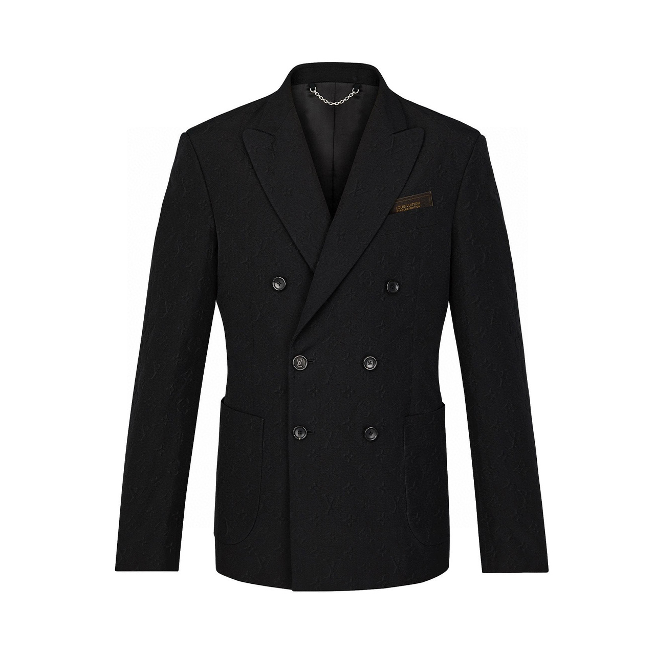 NIGO Louis Vuitton Men's Spring And Autumn Embossed Monogram Double Breasted Lapel Long sleeved Black Blazer Jacket #nigo98638