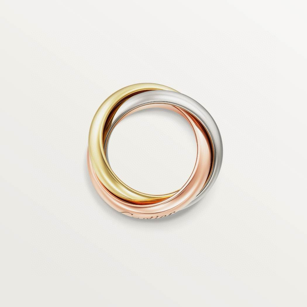 NIGO Cartier Women's V Gold Alphabet Logo Three Ring Tri-Color Ring Jewellery #nigo98644