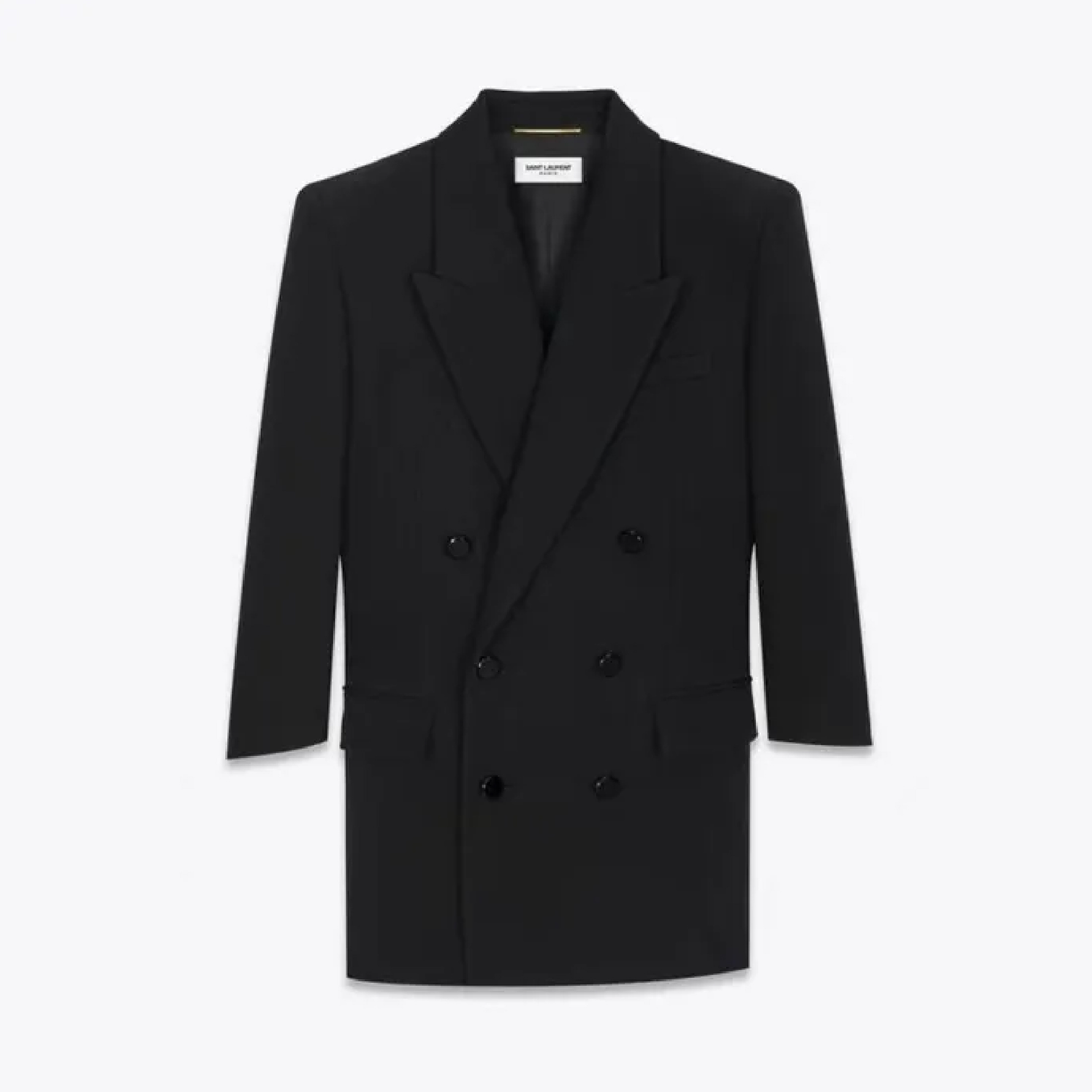 SAINT LAURENT NIGO Woolen Double-Breasted Long Suit Jacket Dresst #nigo56485