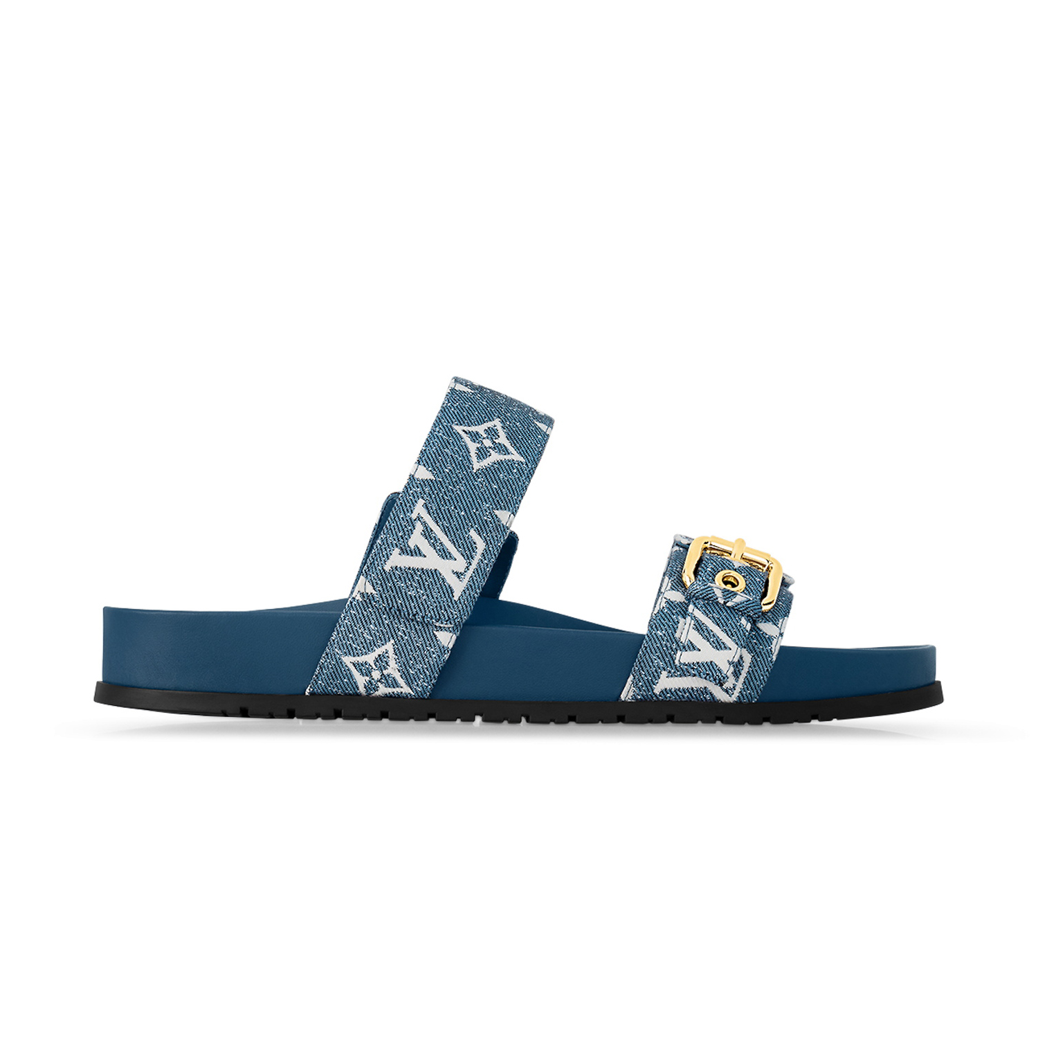 NIGO Louis Vuitton BOM DIA COMFORT Women's Summer Blue Printed Velcro Flat Sandals Mop Slippers Shoes #nigo98654