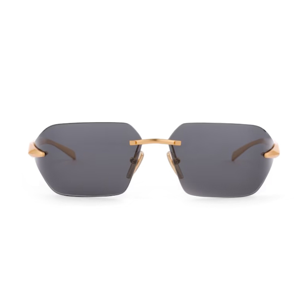 NIGO Prada Women's Logo Engraved Metal Irregular Shape Sunglasses Eyeglasses Glasses #nigo98655